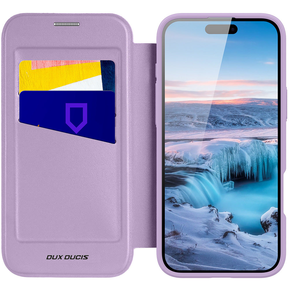 Handyhülle für iPhone Air mit MagSafe, Dux Ducis Skin X Pro Magnetic, Transparent und Violett