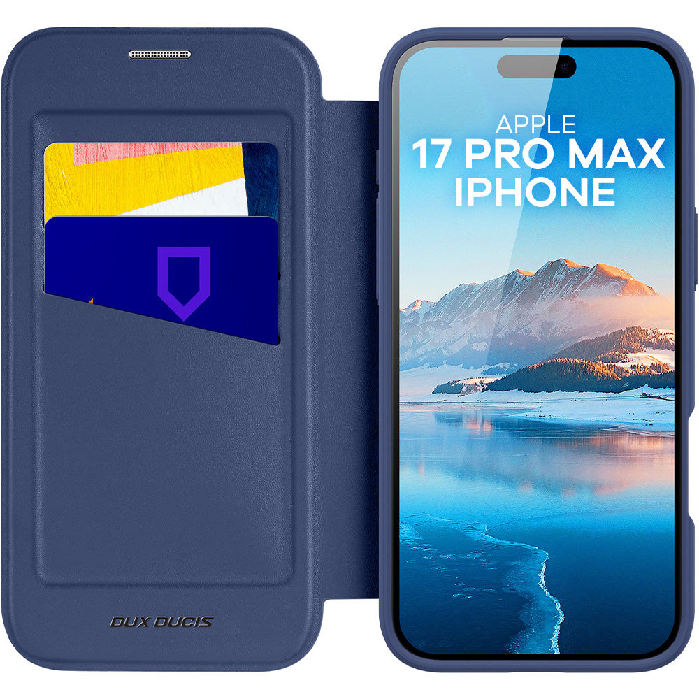 Handyhülle für iPhone 17 Pro Max mit MagSafe, Dux Ducis Skin X Pro Magnetic, Blau und Transparent
