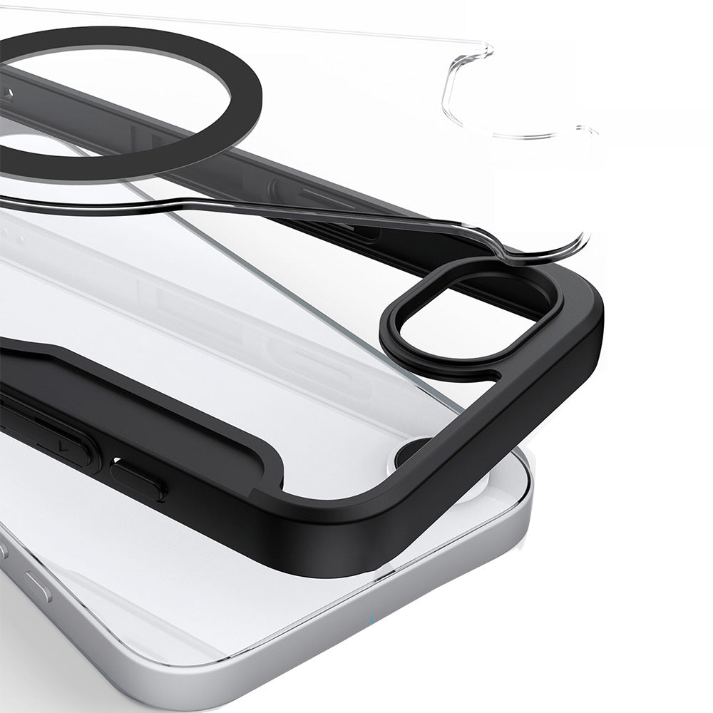 Handyhülle für iPhone 17e / 16e, Dux Ducis Skin X Pro Magnetic, Schwarz und Transparent