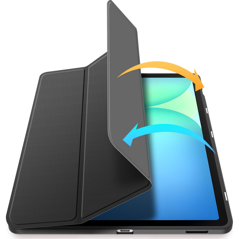 Schutzhülle mit Klappe für Galaxy Tab S10 FE Plus, Dux Ducis Toby, Schwarz