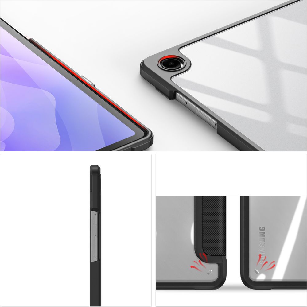 Schutzhülle mit Klappe für Galaxy Tab A11 Plus / A9 Plus, Dux Ducis Toby, Schwarz