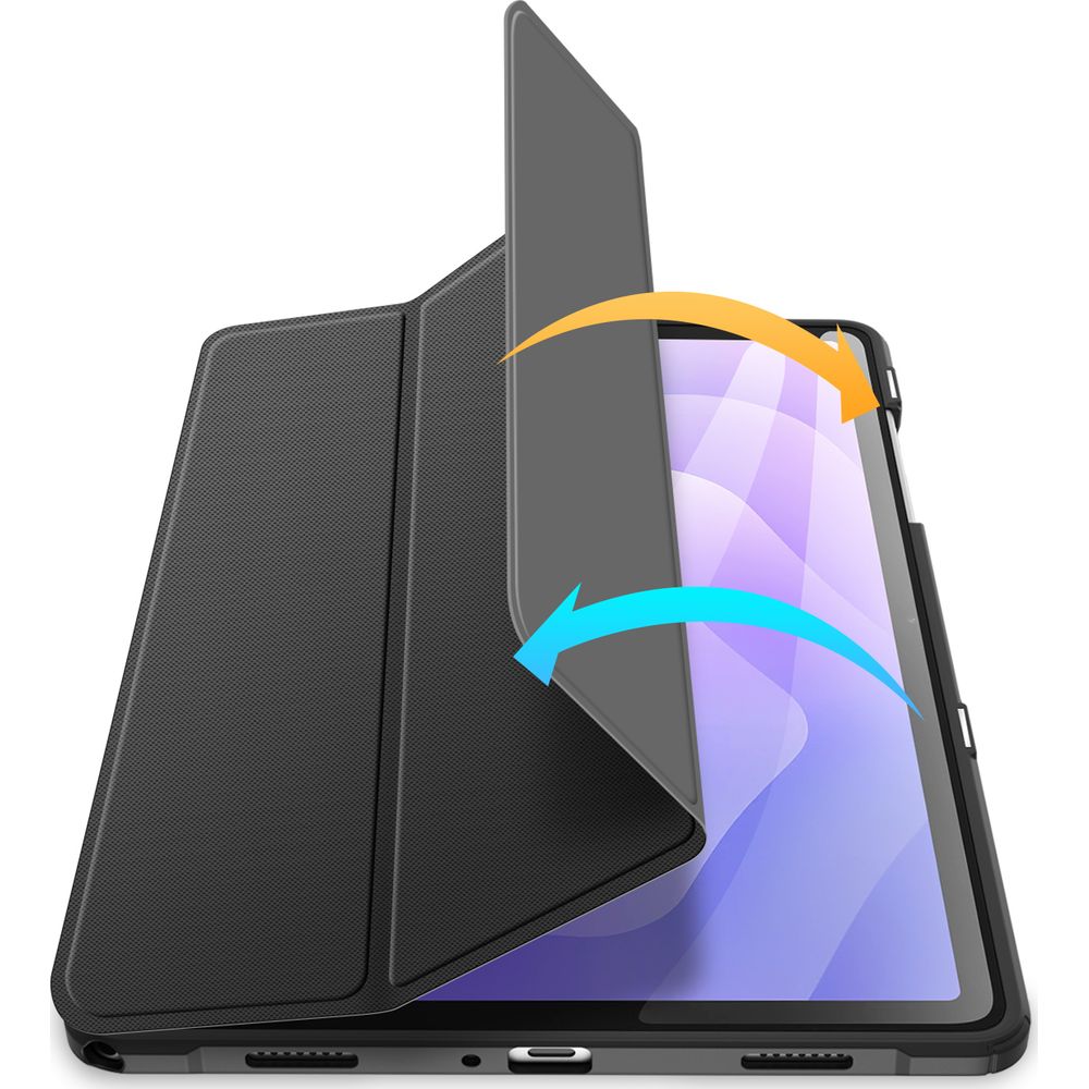 Schutzhülle mit Klappe für Galaxy Tab A11 Plus / A9 Plus, Dux Ducis Toby, Schwarz
