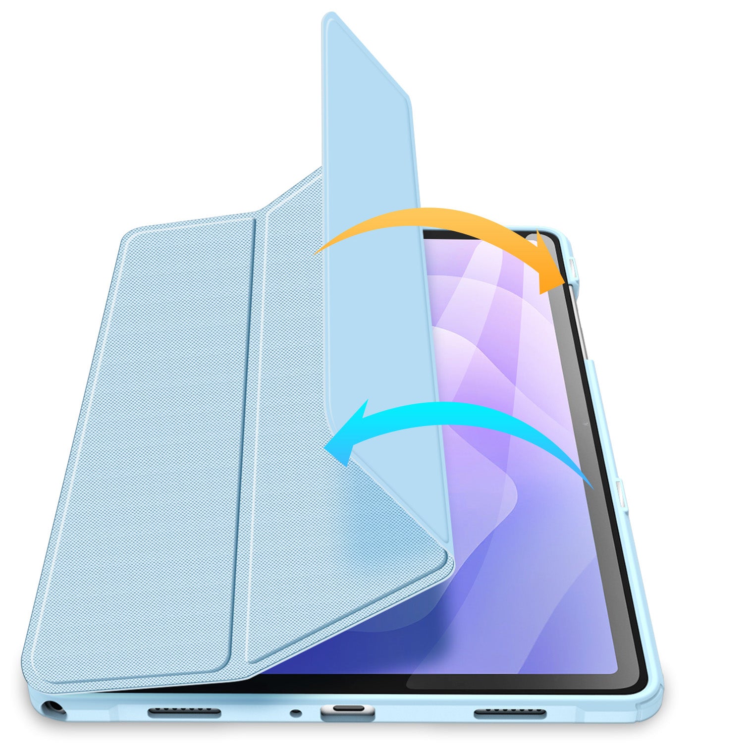 Schutzhülle mit Klappe für Galaxy Tab A11 Plus, A9 Plus Dux Ducis Toby, Blau