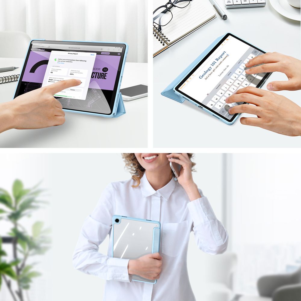 Schutzhülle mit Klappe für Galaxy Tab A11 Plus / A9 Plus, Dux Ducis Toby, Blau