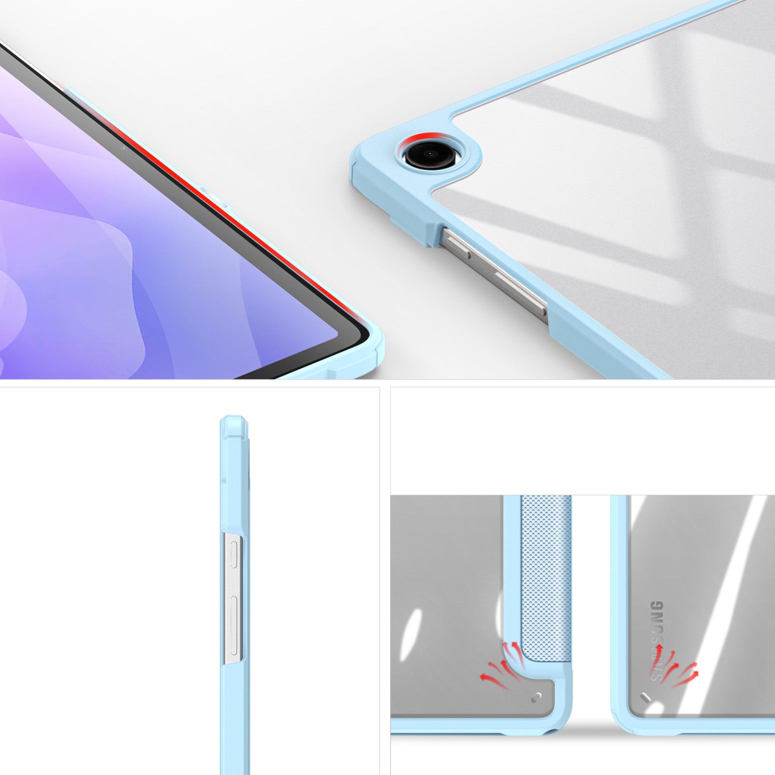 Schutzhülle mit Klappe für Galaxy Tab A11 Plus, A9 Plus Dux Ducis Toby, Blau