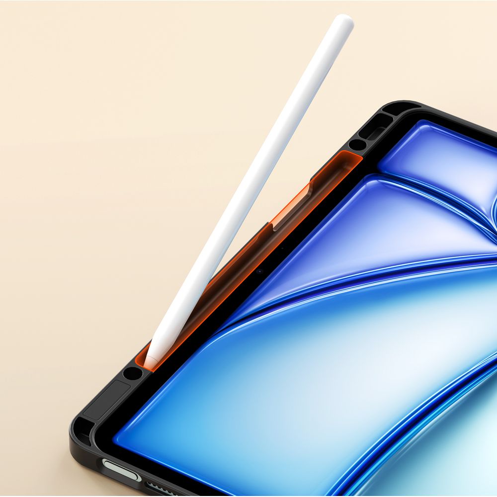 Schutzhülle mit Klappe für iPad Air 13" M4/M3/M2 / Pro 12,9" 2018-2022, Dux Ducis Vers, Schwarz