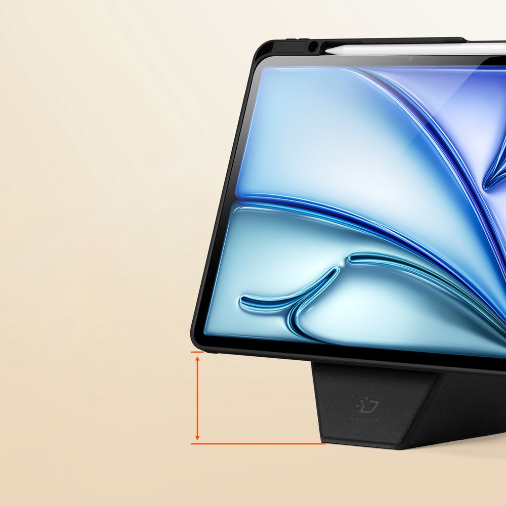 Schutzhülle mit Klappe für iPad Air 13" M4/M3/M2 / Pro 12,9" 2018-2022, Dux Ducis Vers, Schwarz