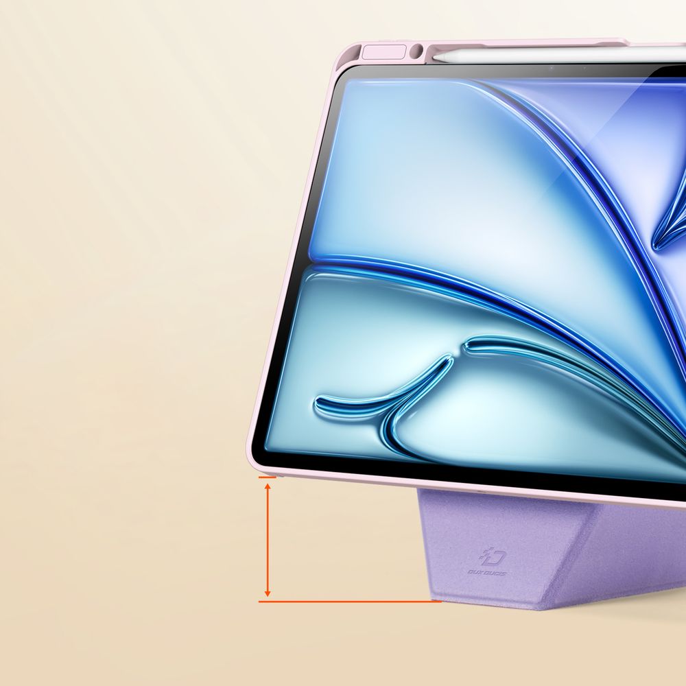 Schutzhülle mit Klappe für iPad Air 13" M4/M3/M2 / Pro 12,9" 2018-2022, Dux Ducis Vers, Rosa