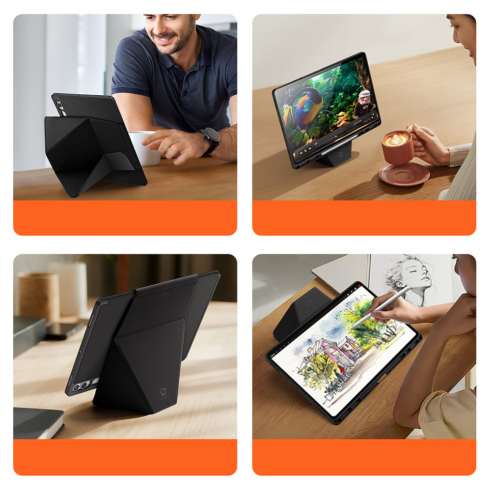 Schutzhülle mit Klappe für Galaxy Tab S11 Ultra / S10 Ultra / S9 Ultra, Dux Ducis Vers, Schwarz