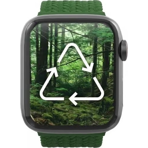 Armband für Apple Watch 44/45/46/49 mm, Zagg Gear4 Braided Watch Band, Größe M, Grün (2/4)