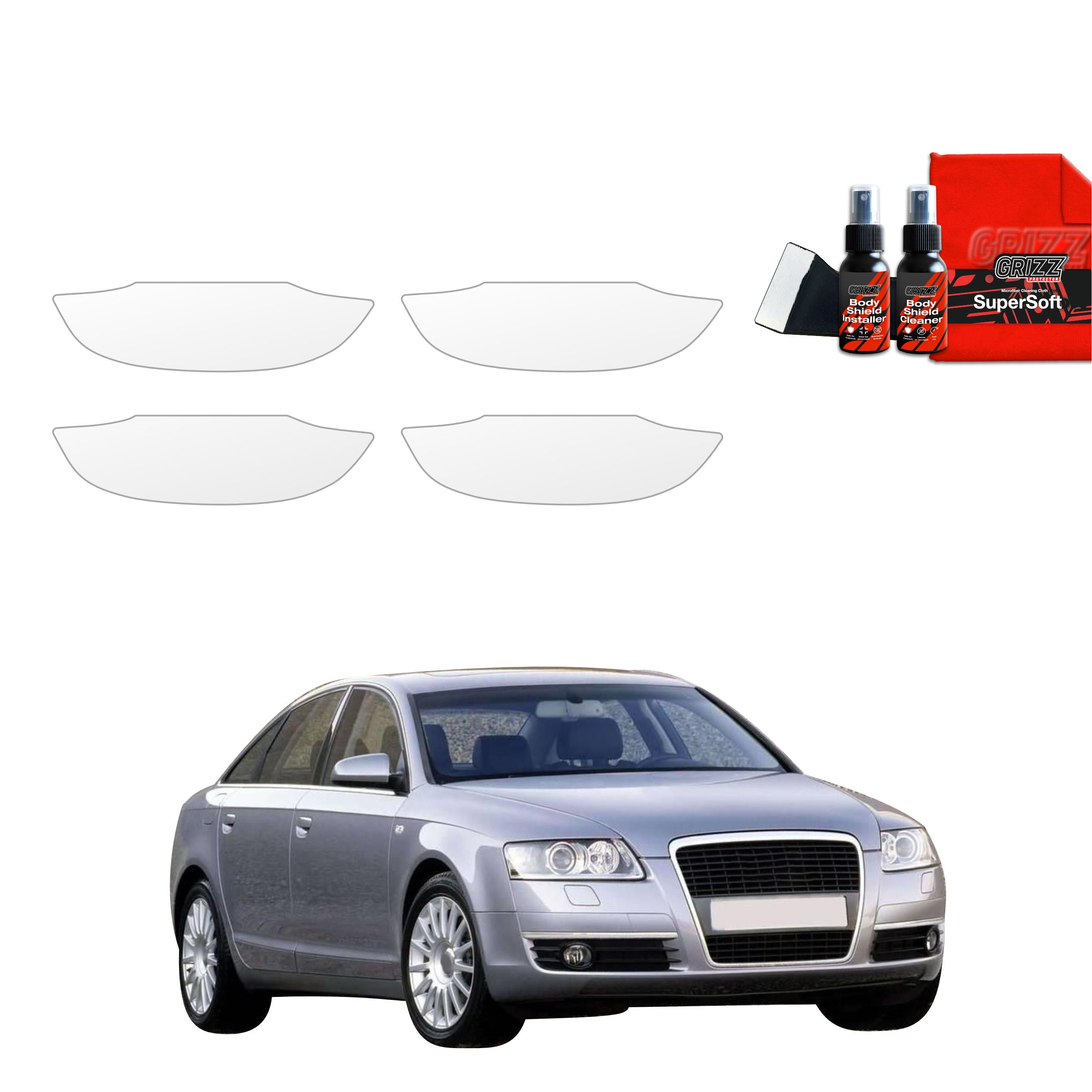 4in1 Schutzfolie Grizz Protector für Türgriffmulden - Audi A6 C6 Sedan 4D (2004-2008)