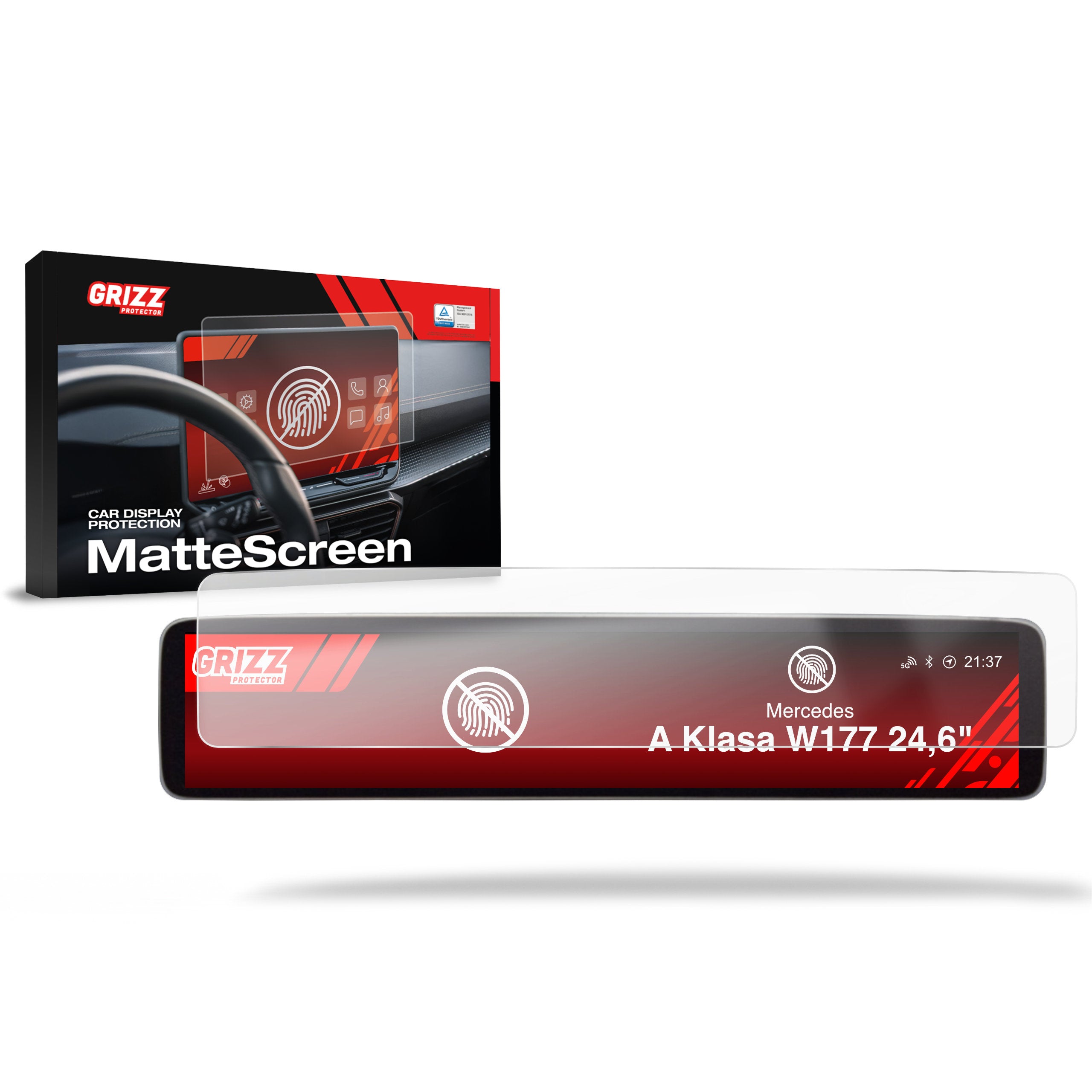 Matte Autodisplayfolie für Mercedes A Klasse W177 (2018-2026), Grizz Protector
