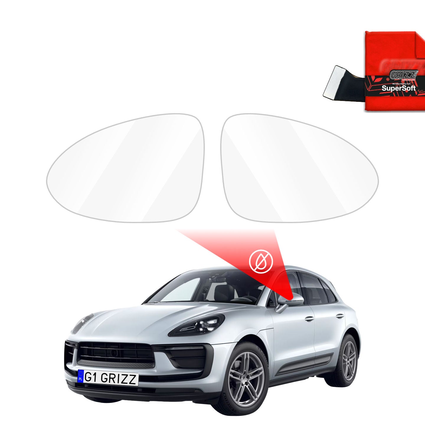 Regenschutzfolie Grizz Protector für Außenspiegel - Porshe Macan (2024-2026)