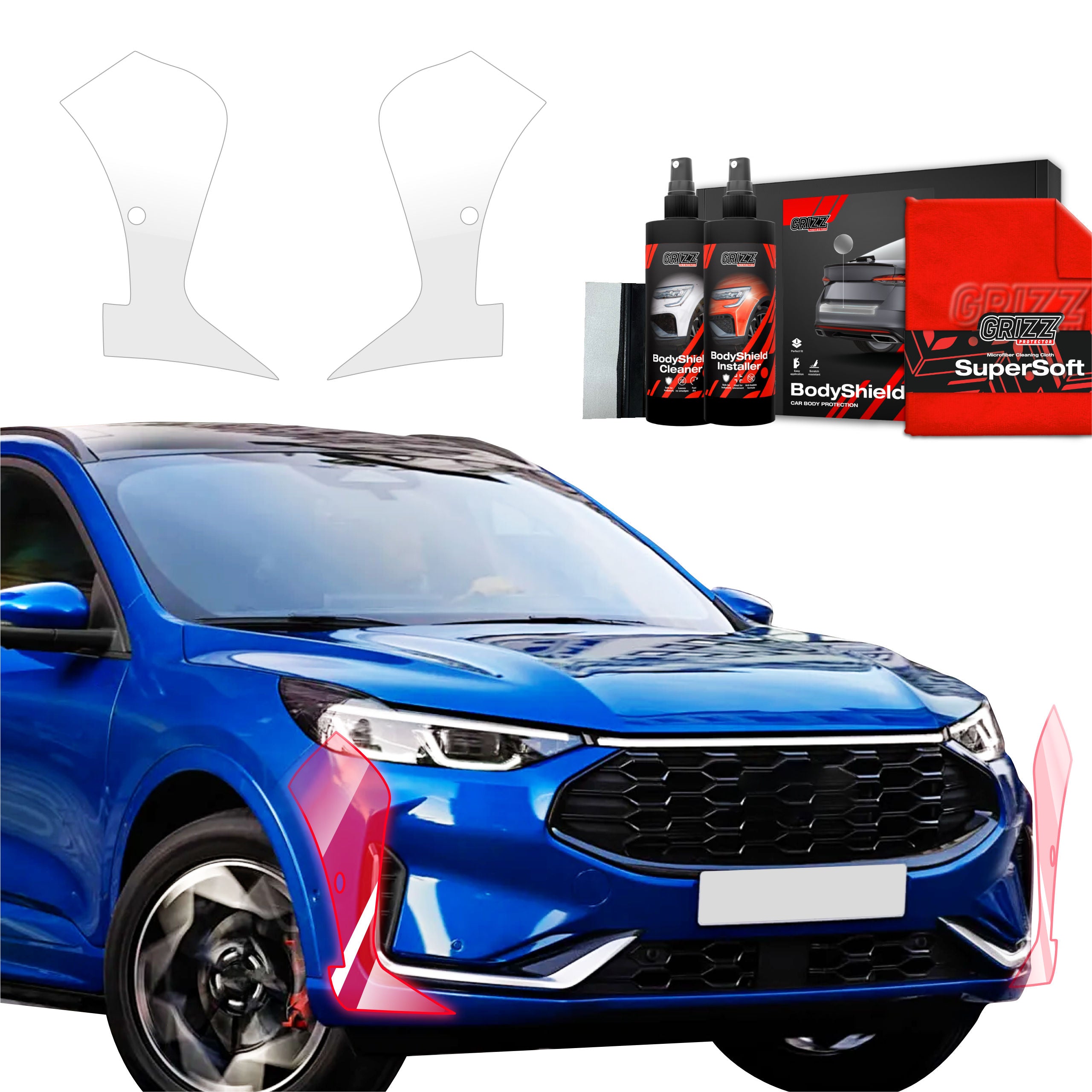 2in1 Schutzfolie Grizz Protector für Stoßstange - Ford Kuga ST-Line X Driver Assistance Facelift (2024-2026)