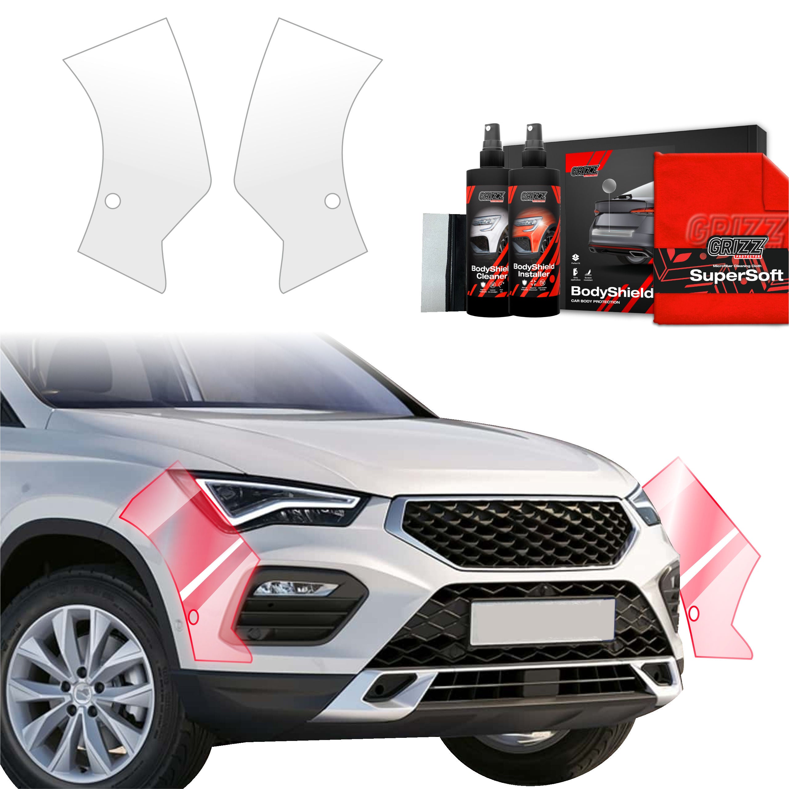 2in1 Schutzfolie Grizz Protector für Stoßstange - Seat Ateca (2020-2026)