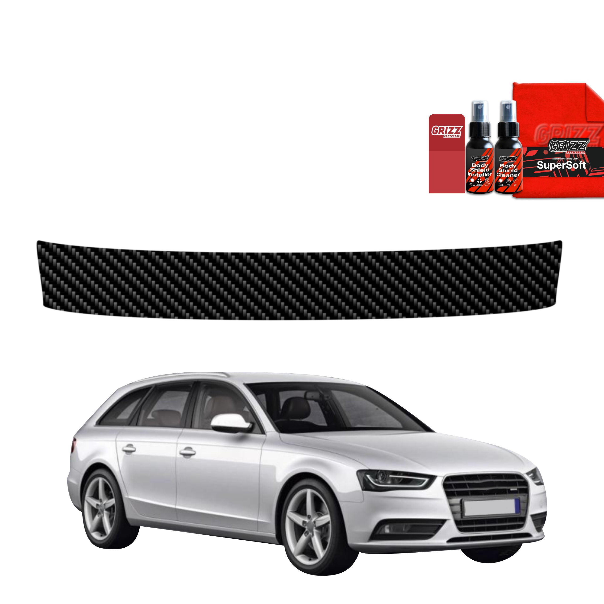 Kohlenstoff Schutzfolie Grizz Protector für Ladekante - Audi A4 B8 Avant Facelifting (2011-2015)
