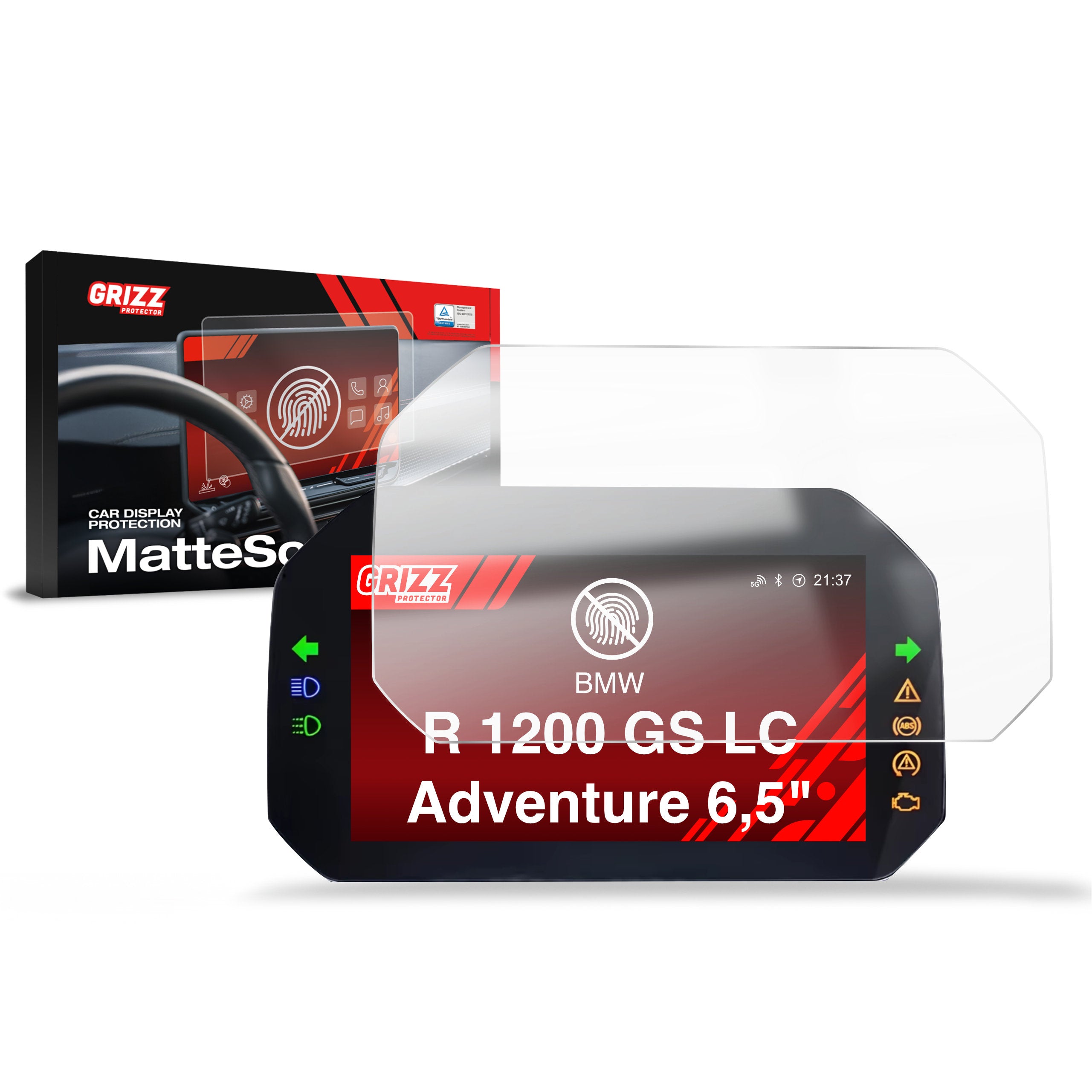 Matte Autodisplayfolie für BMW R 1200 GS LC Adventure 6,5" TFT (2017-2018), Grizz Protector