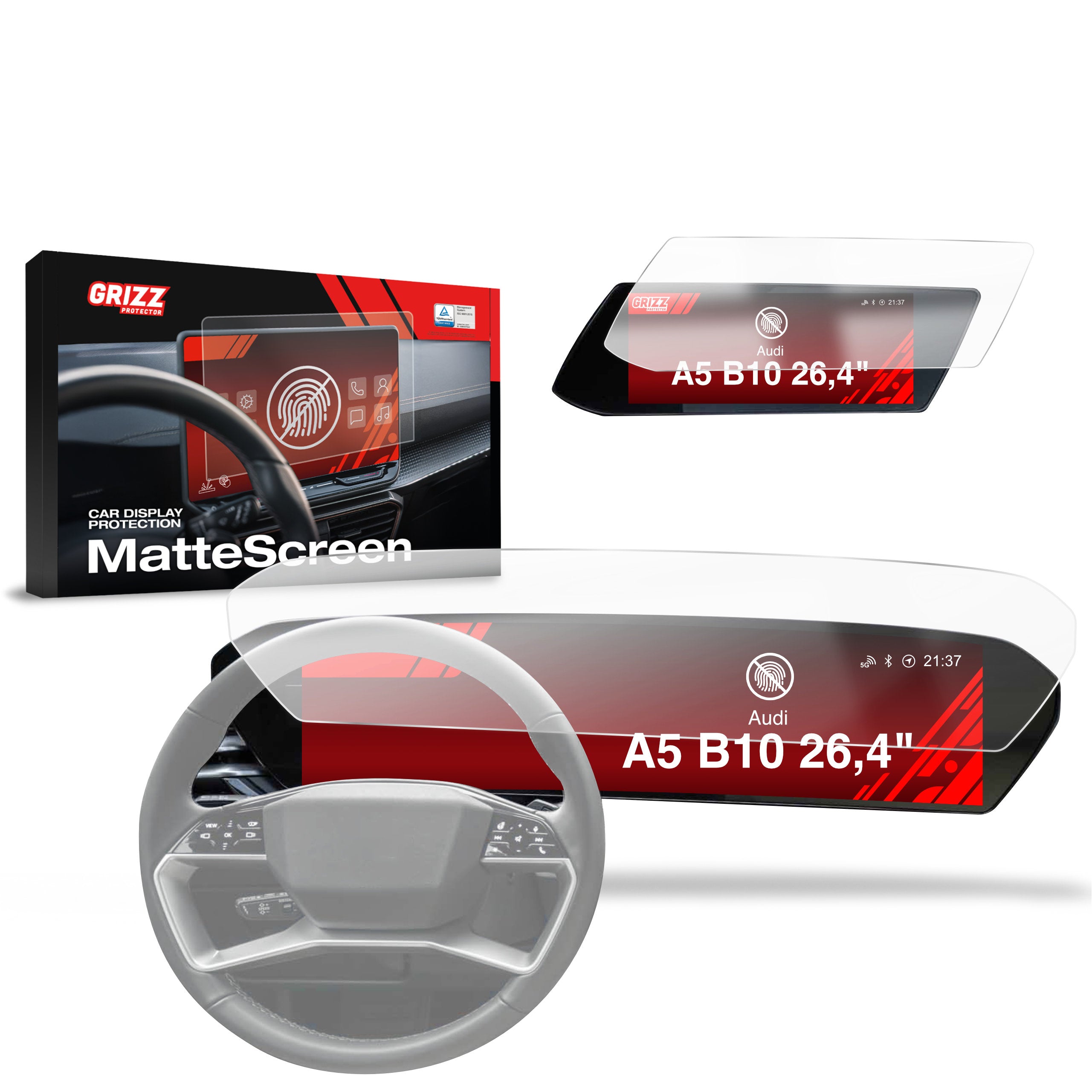 Matte Autodisplayfolie 2in1 für Audi A5 B10 (2025-2026), Grizz Protector