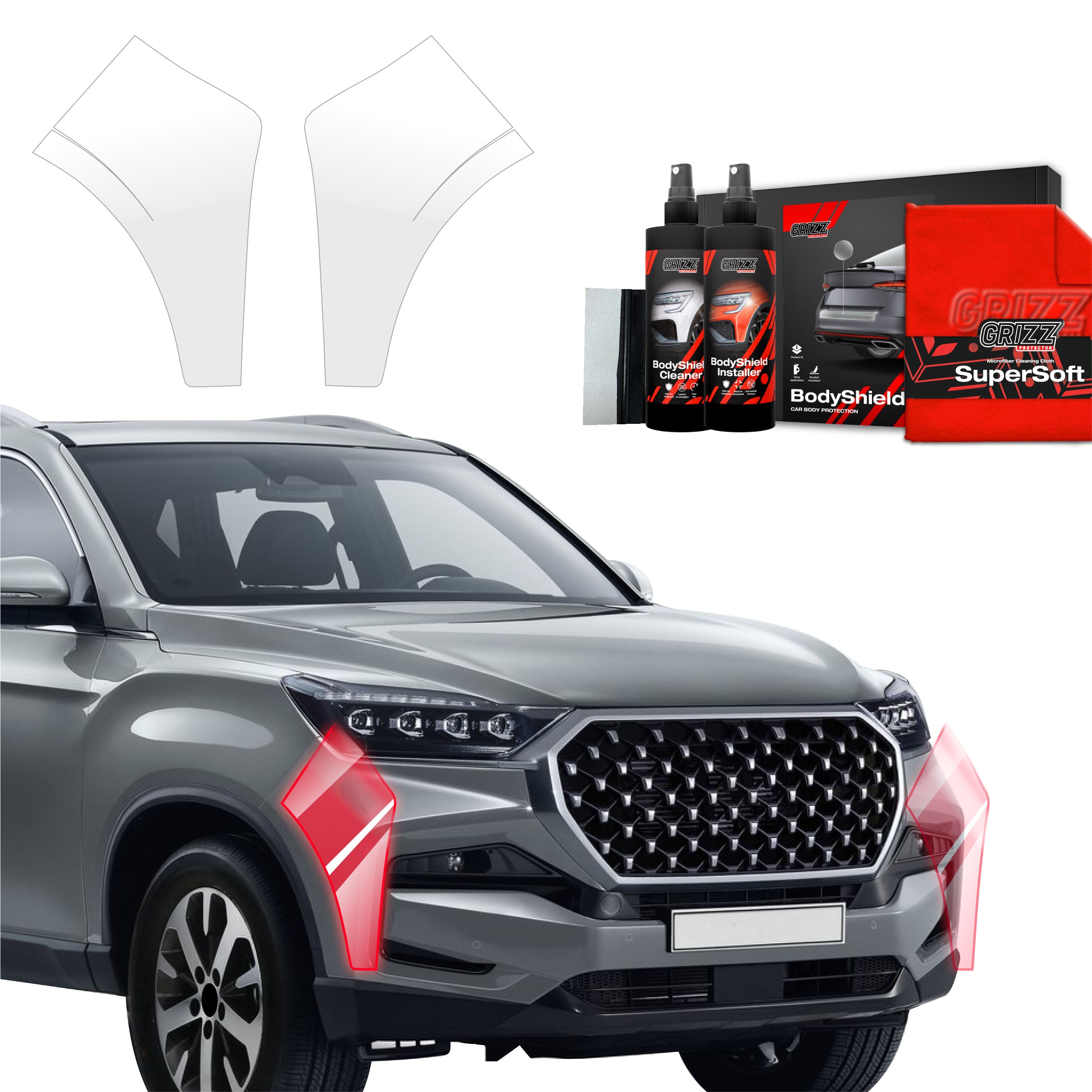 2in1 Schutzfolie Grizz Protector für Stoßstange - SsangYong Rexton (2023-2026)