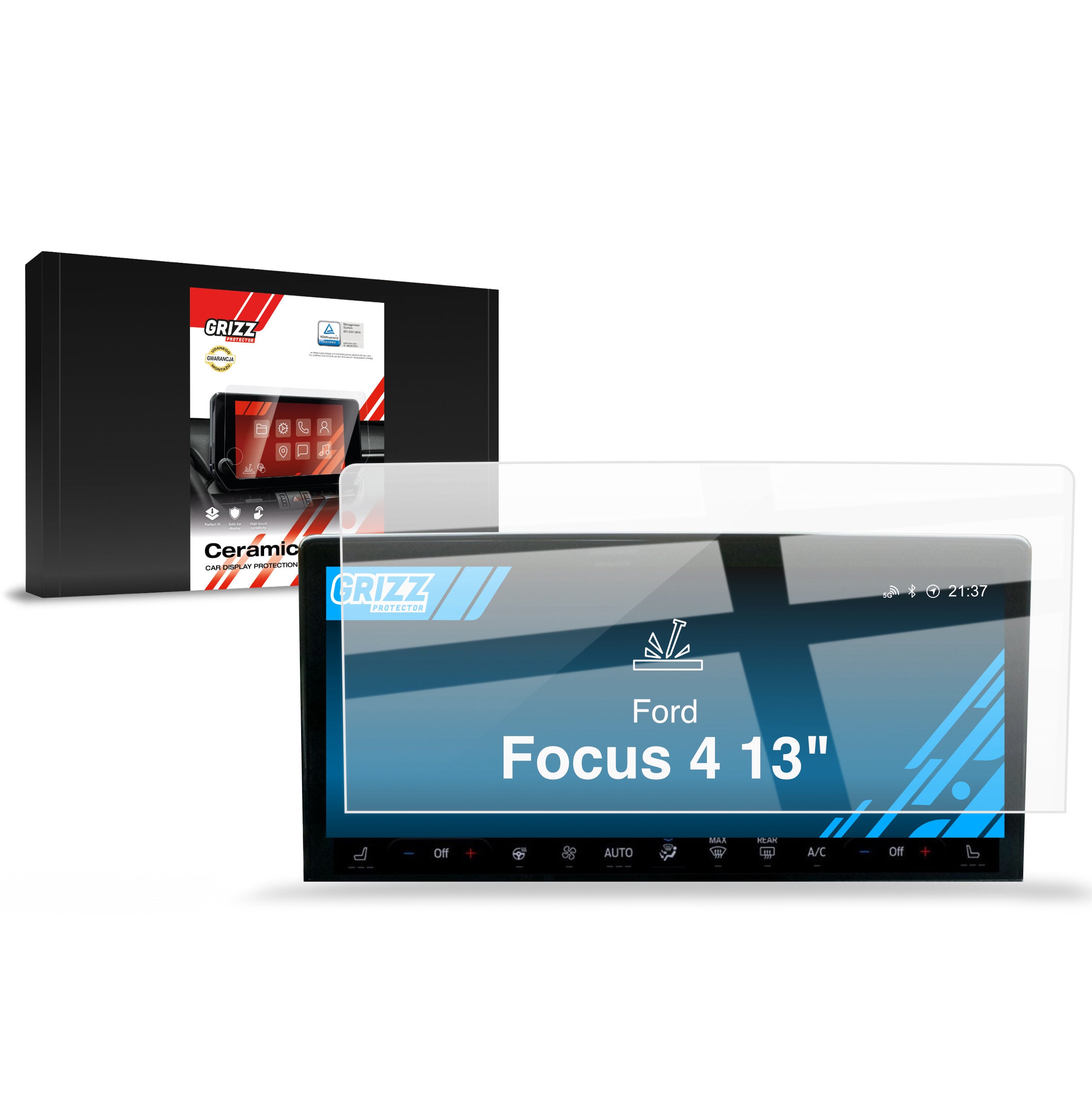 Keramische Autodisplayfolie für Ford Focus 4 13" (2018-2025), Grizz Protector