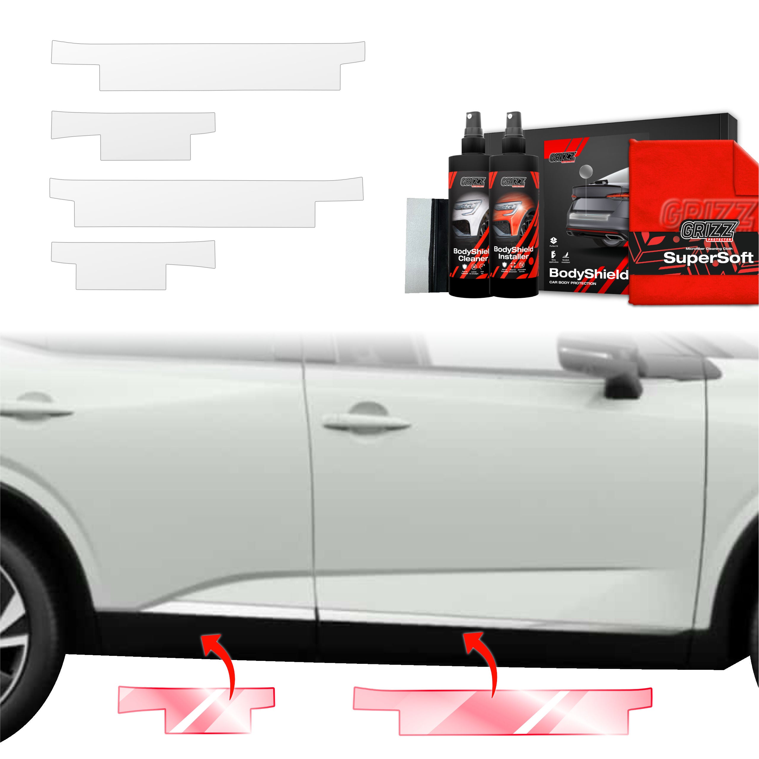 4in1 Schutzfolie Grizz Protector für Schweller - Nissan Qashqai 3 (2021-2024)