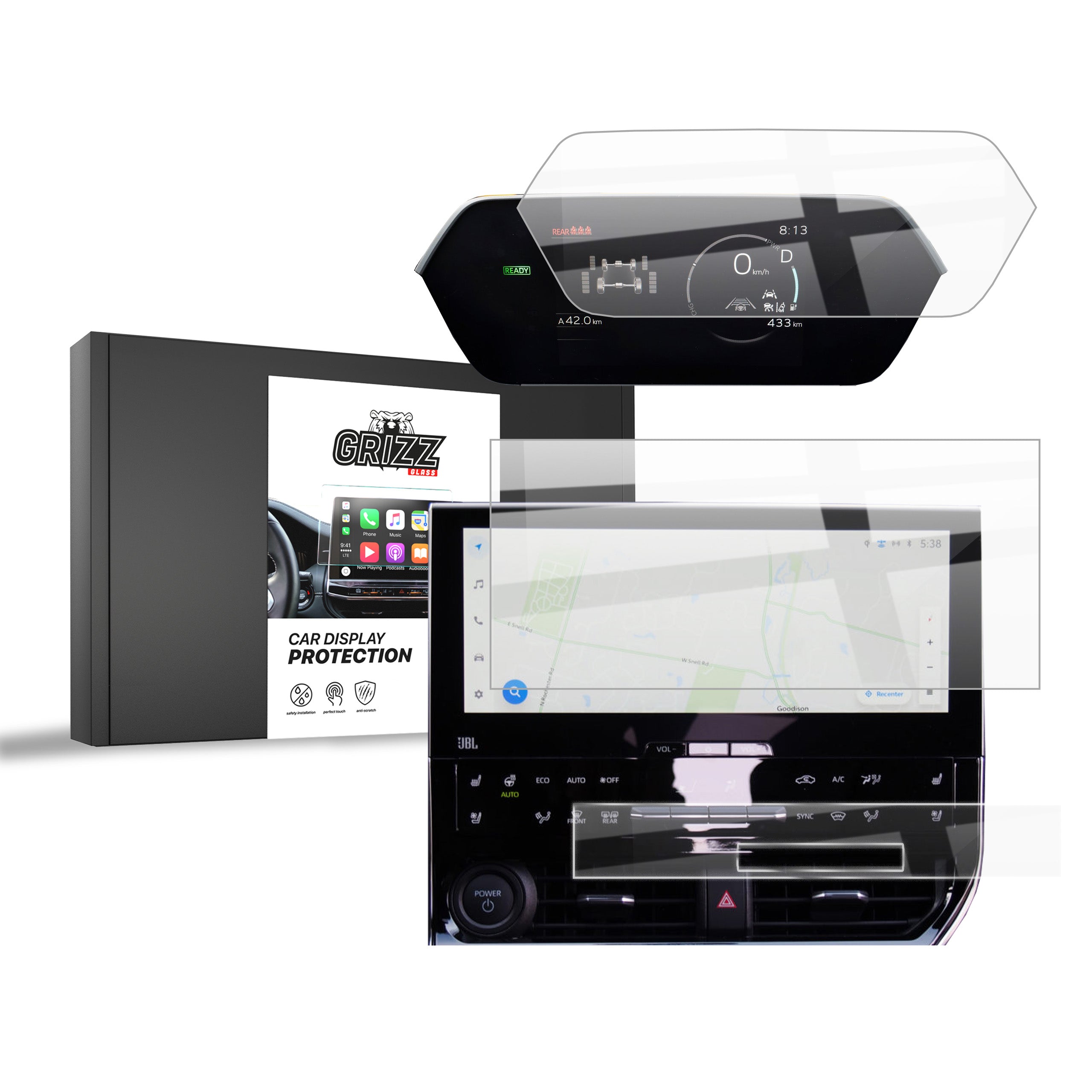 Keramische Autodisplayfolie 3in1 für Subaru Solterra EV (2022-2026), Grizz Protector