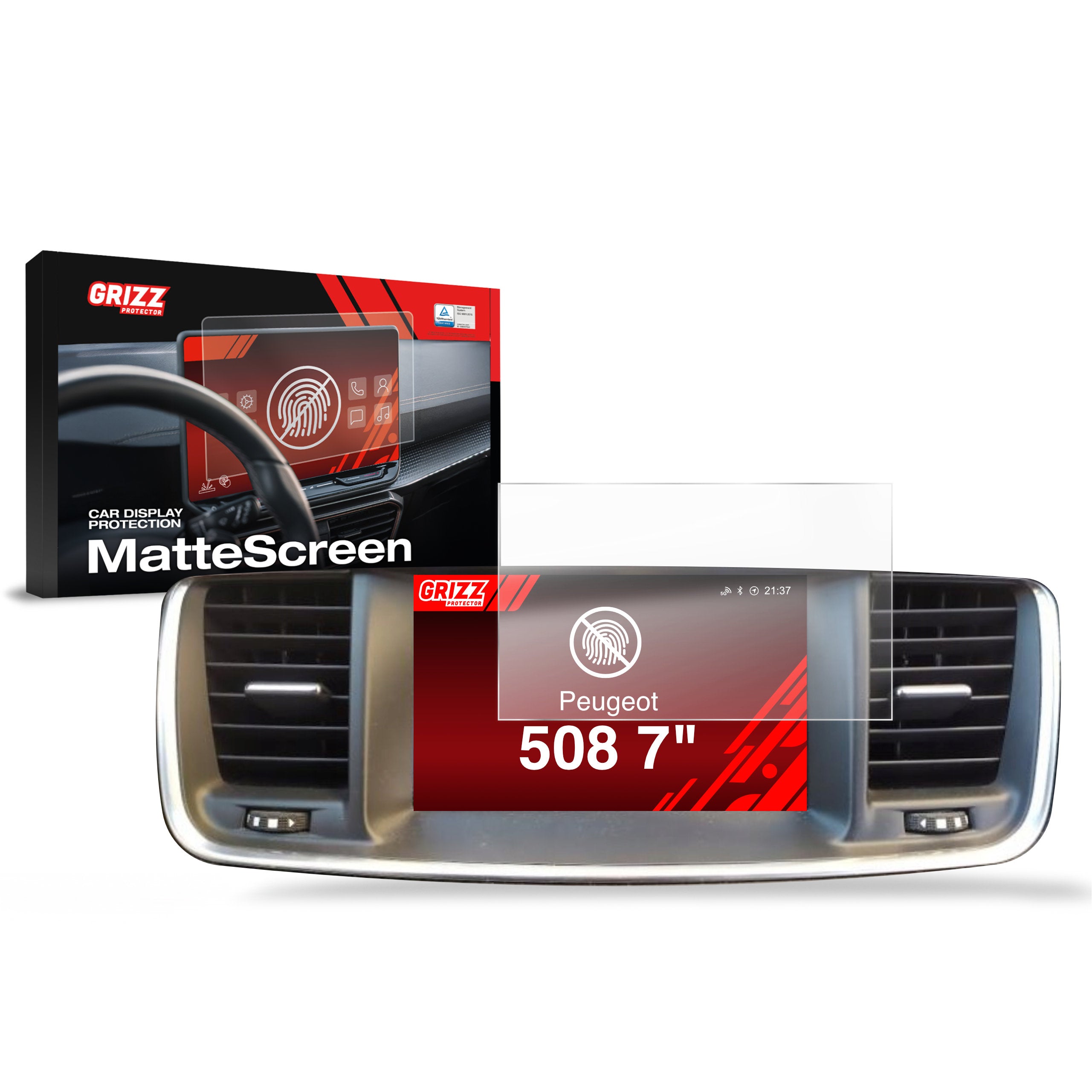 Matte Autodisplayfolie für Peugeot 508 7" (2010-2018), Grizz Protector