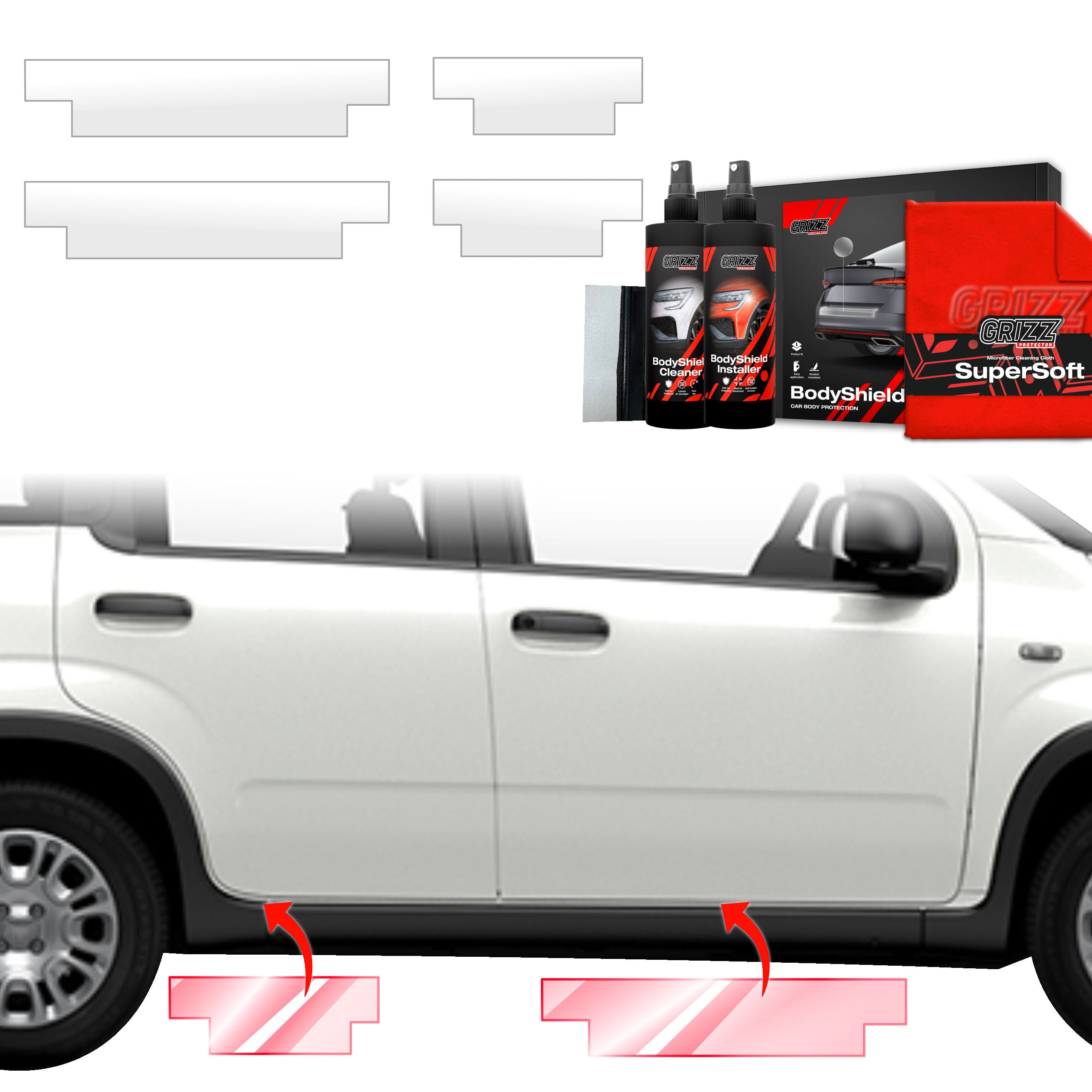 4in1 Schutzfolie Grizz Protector für Schweller - Fiat Panda (2020-2026)