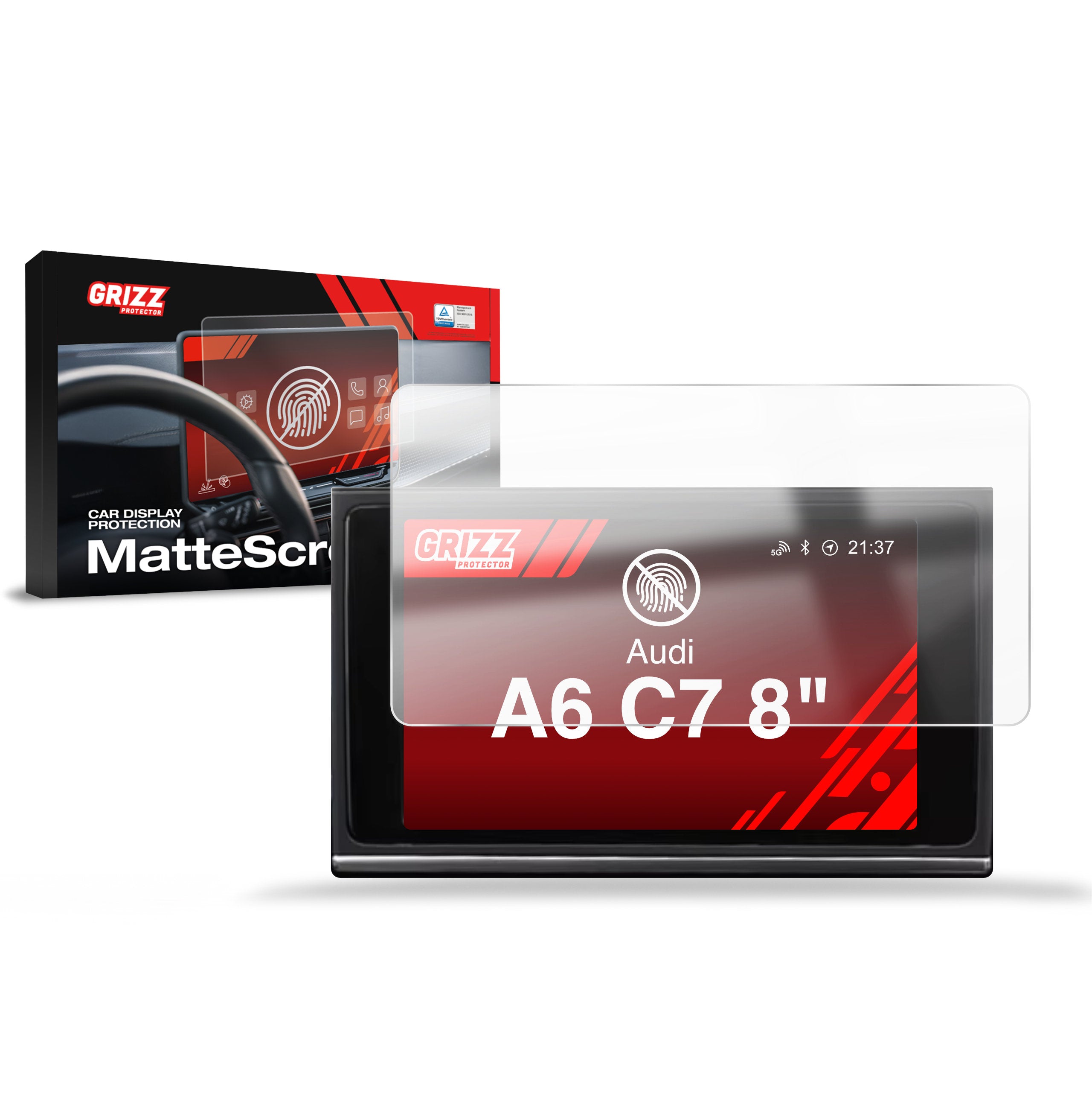 Matte Autodisplayfolie für Audi A6 C7 MMI 8" (2012-2018), Grizz Protector
