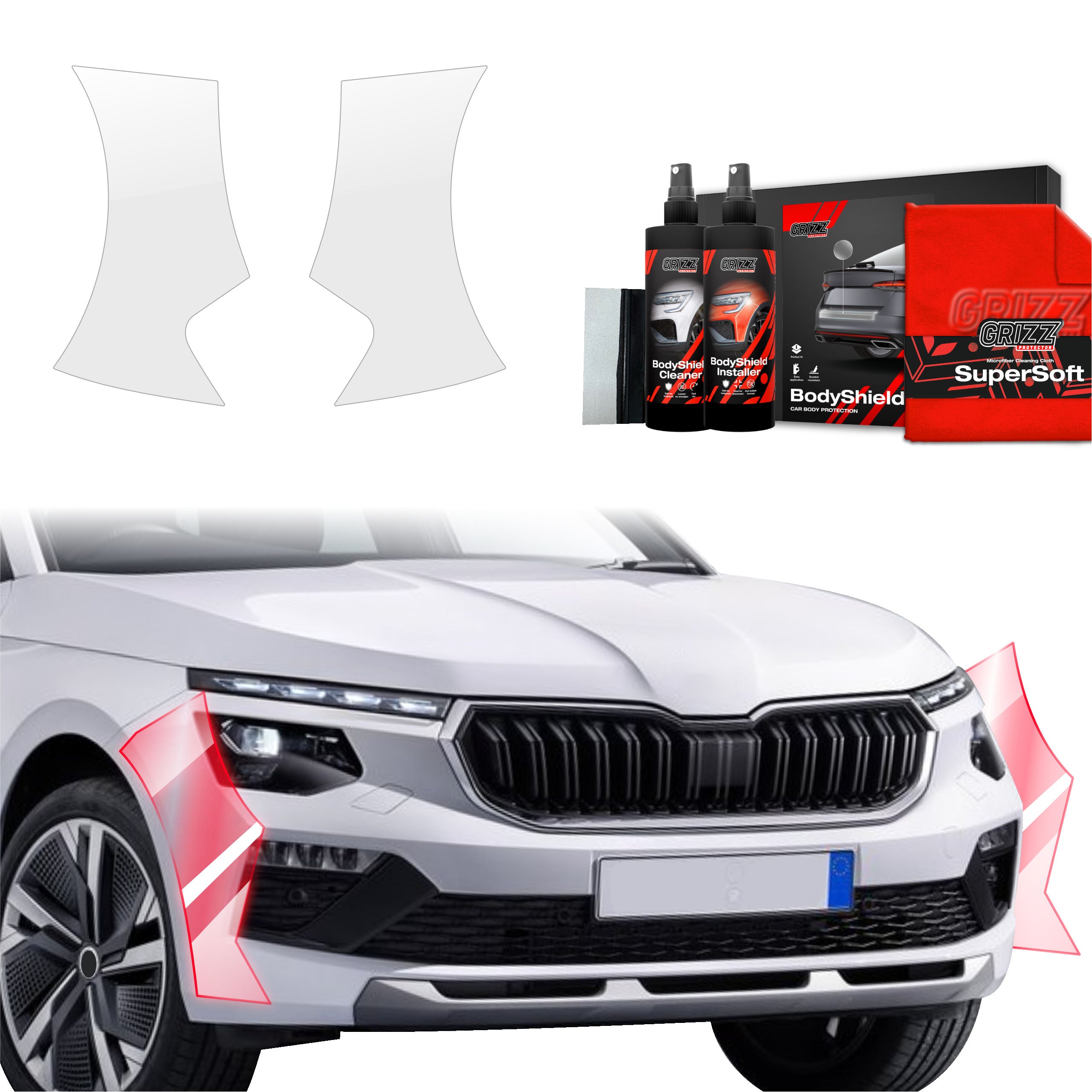 2in1 Schutzfolie Grizz Protector für Stoßstange - Skoda Kamiq (2024-2026)