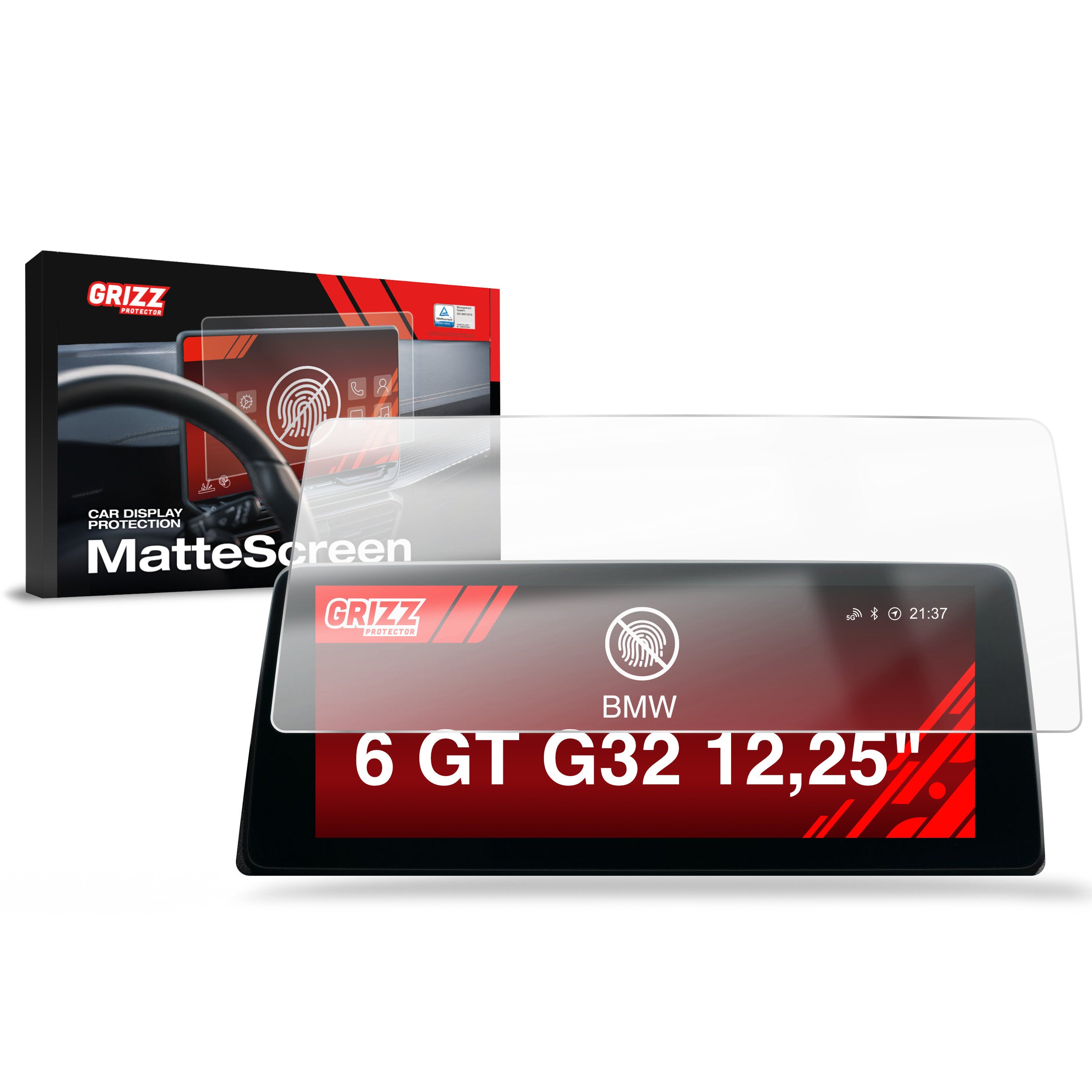 Matte Autodisplayfolie für BMW 6 GT G32 12,25" (2020-2023), Grizz Protector