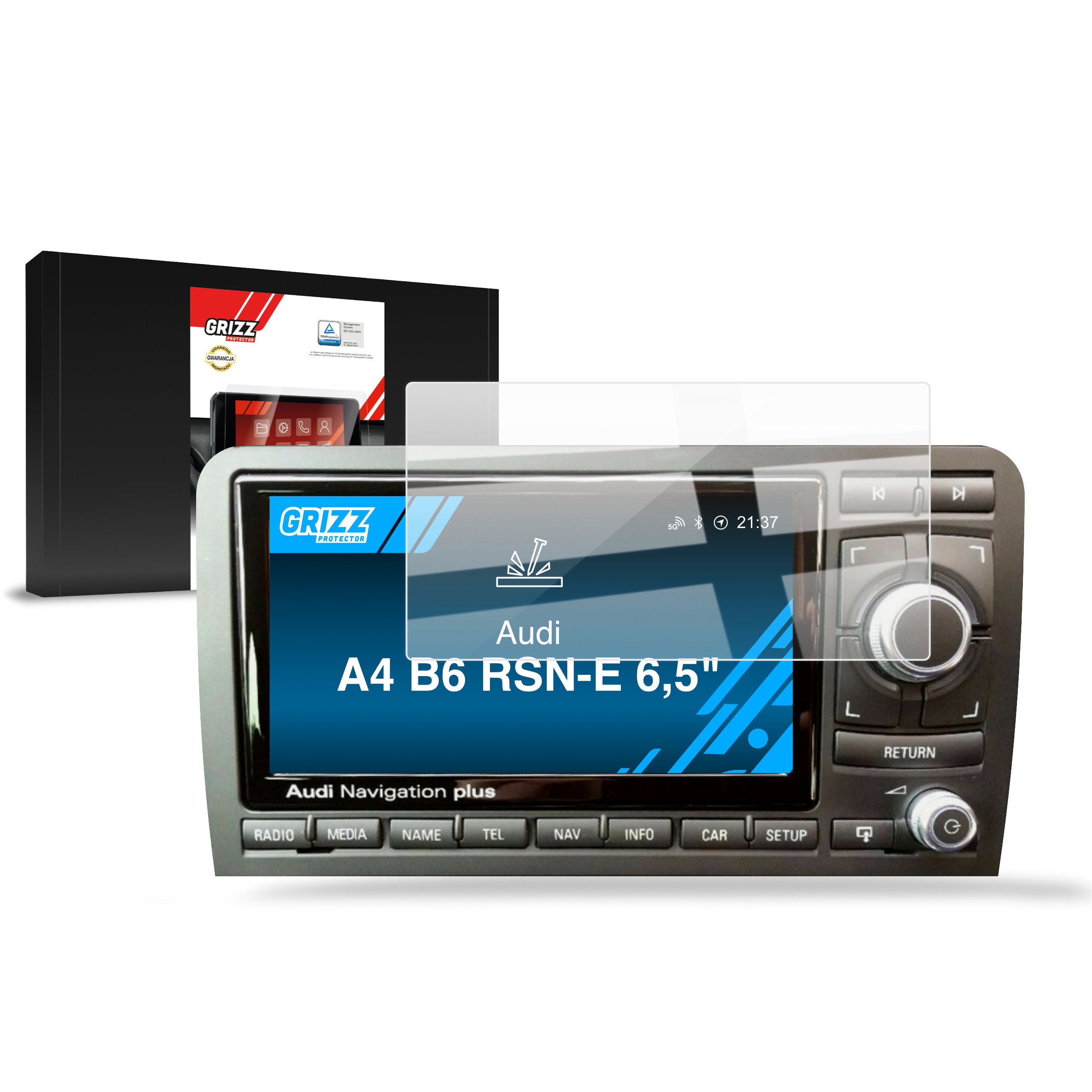 Keramische Autodisplayfolie für Audi A4 B6 RSN-E 6,5" (2000-2004), Grizz Protector