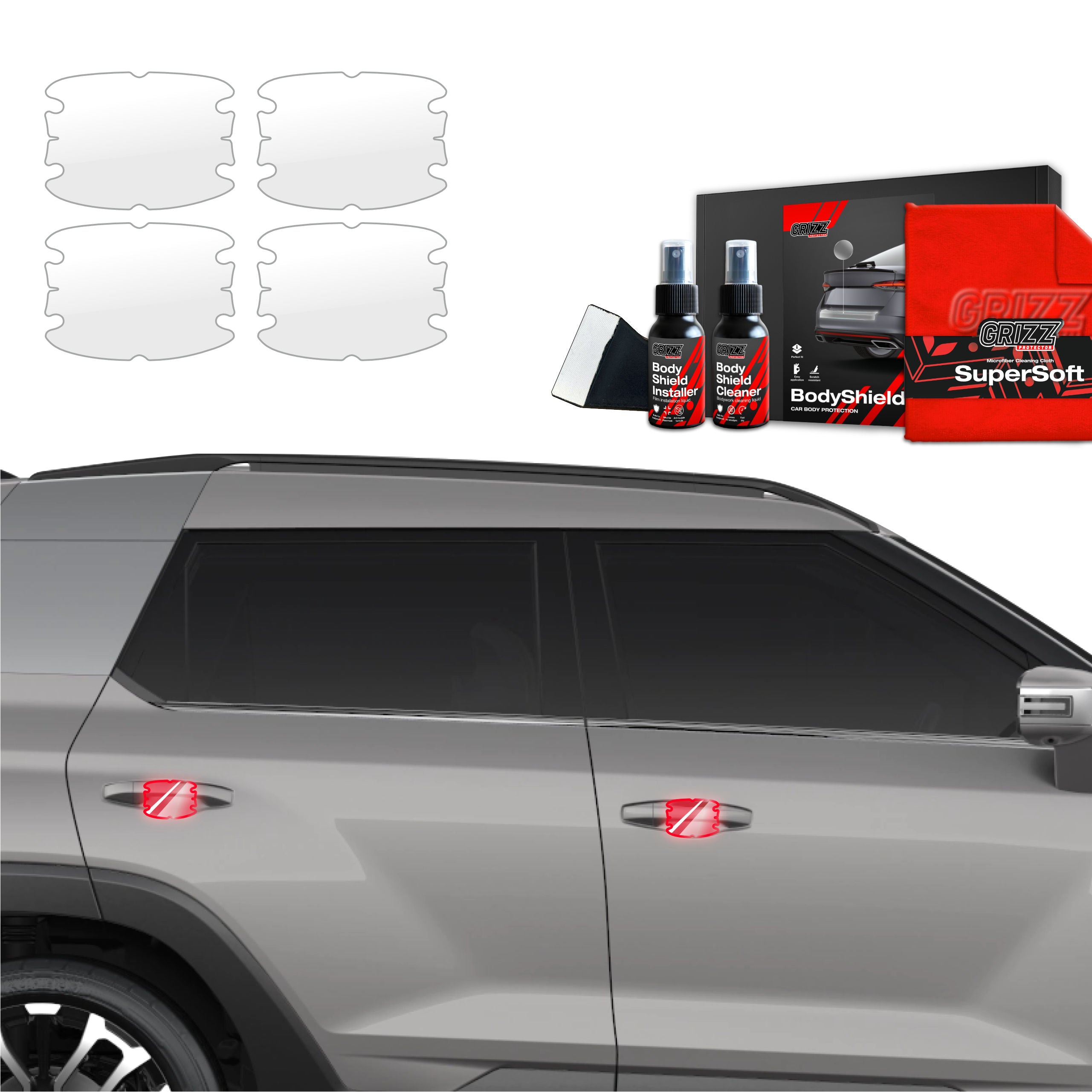 4in1 Schutzfolie Grizz Protector für Türgriffmulden - SsangYong Torres (2024-2026)