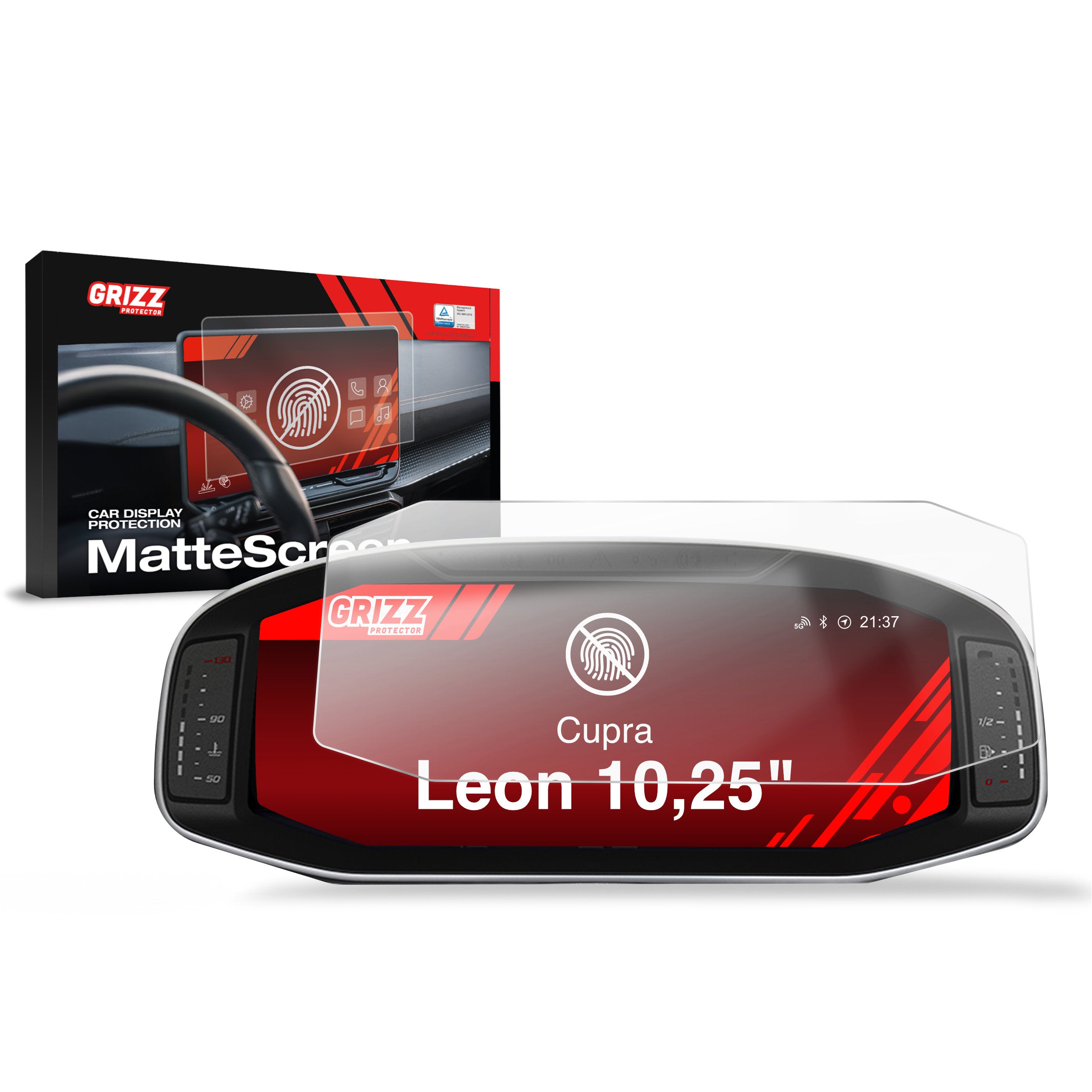 Matte Autodisplayfolie für Cupra Leon Virtual Cockpit 10,25" (2020-2024), Grizz Protector