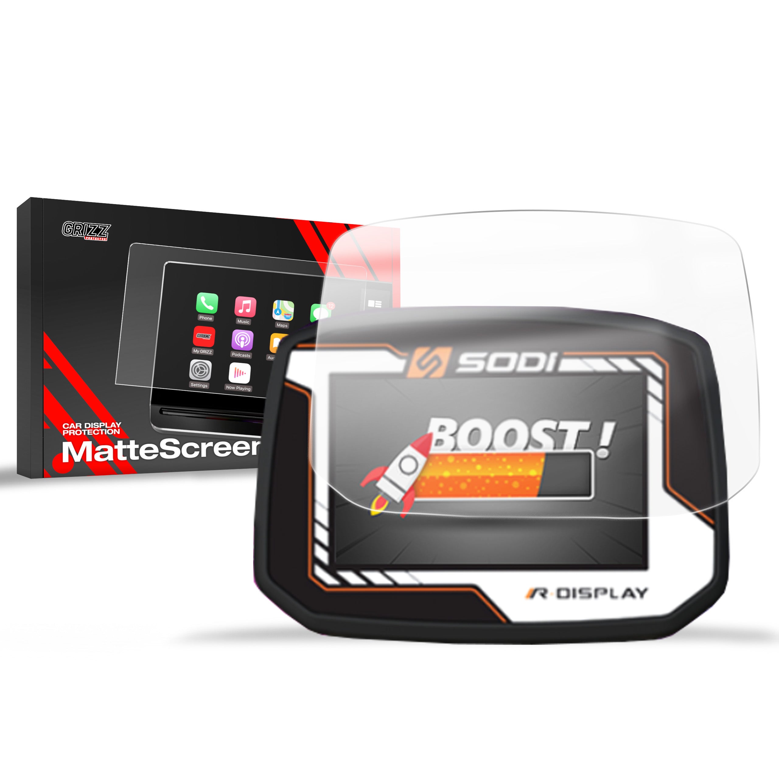 Matte Autodisplayfolie für Sodi RSX, Grizz Protector