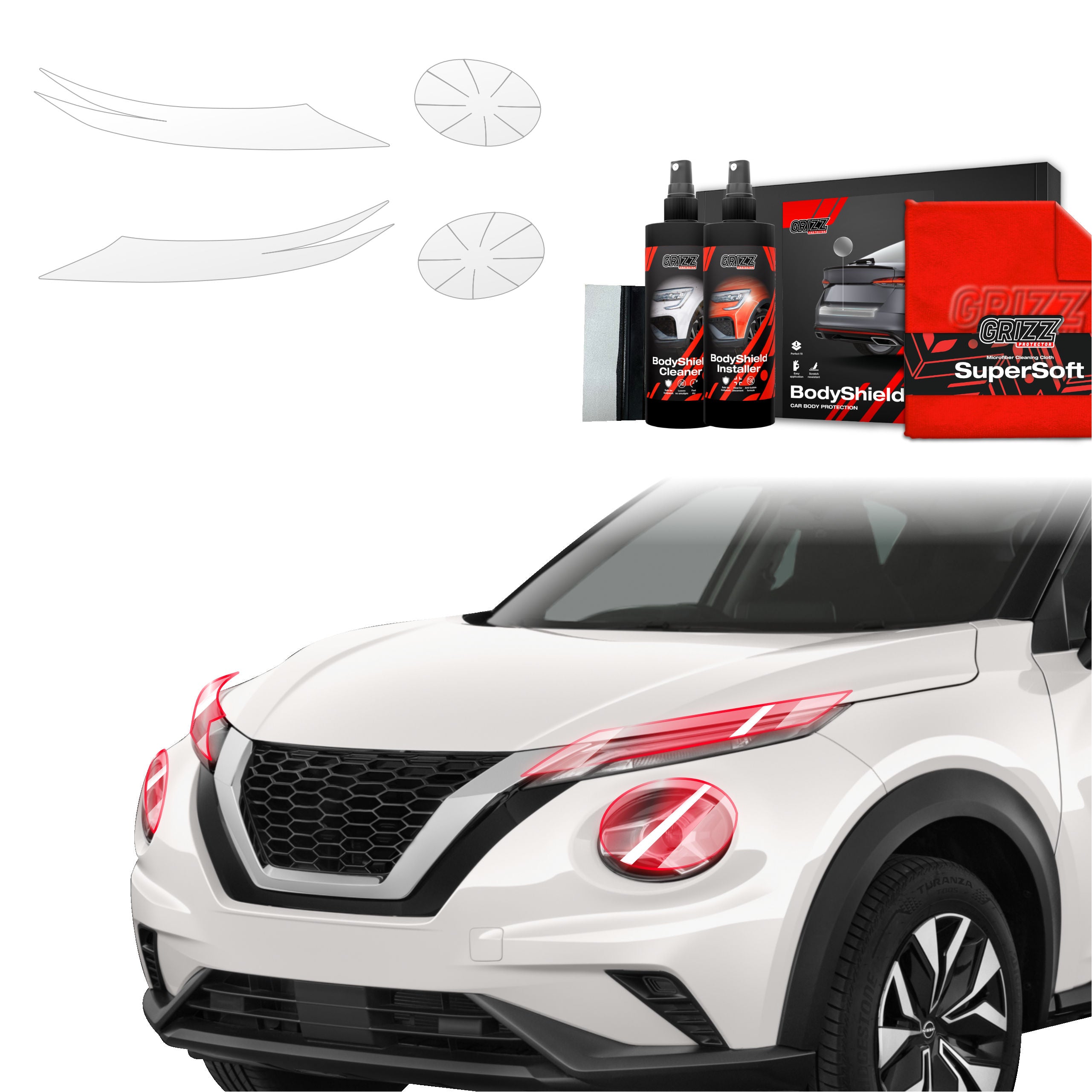 4in1 Schutzfolie Grizz Protector für Scheinwerfer - Nissan Juke Facelift (2024-2026)