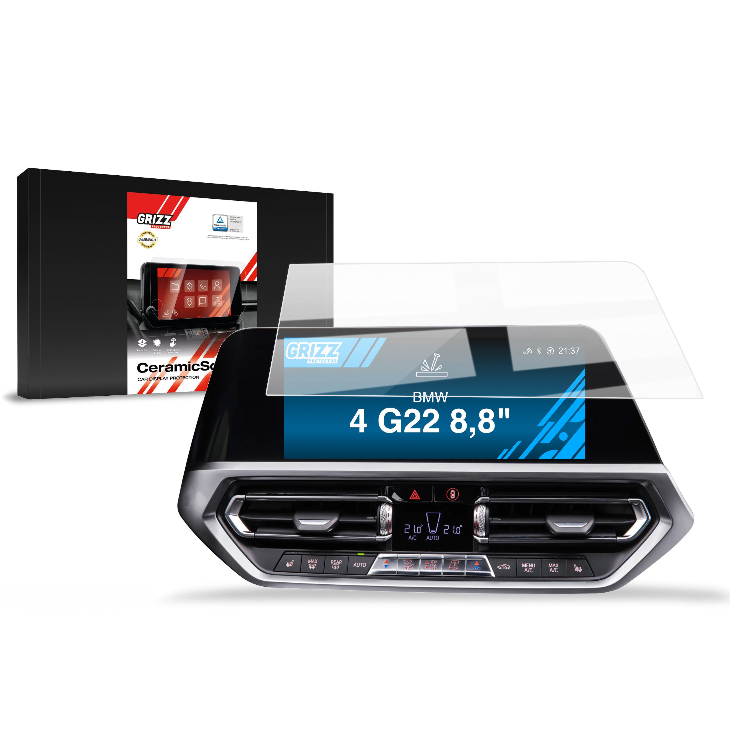 Keramische Autodisplayfolie für BMW 4 G22 8,8" (2020-2022), Grizz Protector