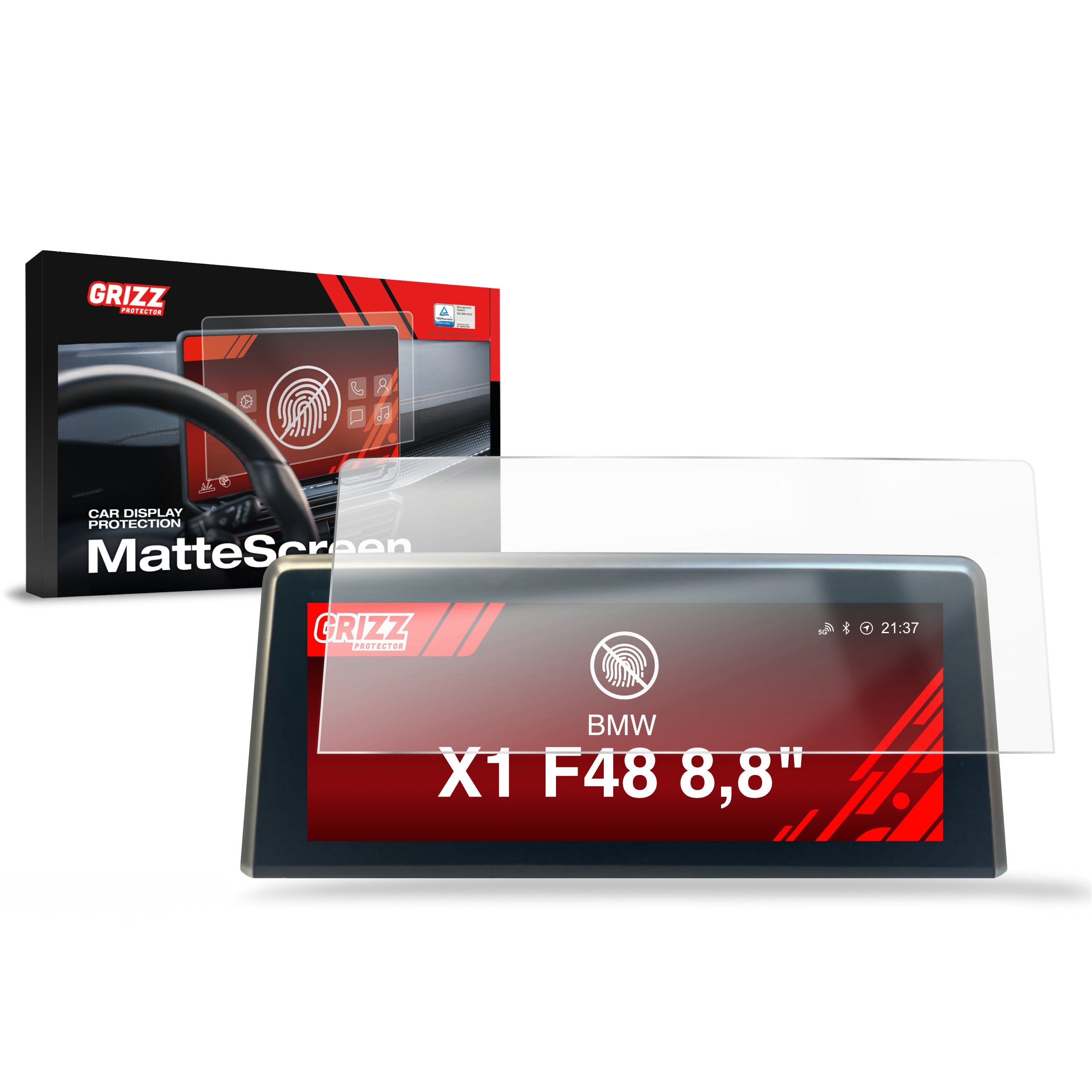 Matte Autodisplayfolie für BMW X1 F48 8.8" (2018-2022), Grizz Protector