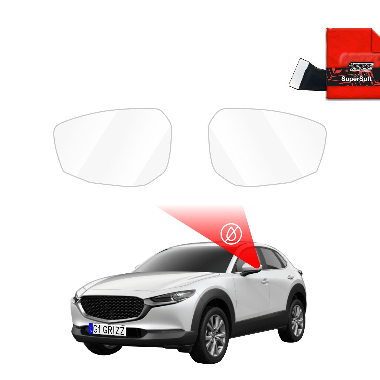 Regenschutzfolie Grizz Protector für Außenspiegel - Mazda CX-30 (2019-2026)