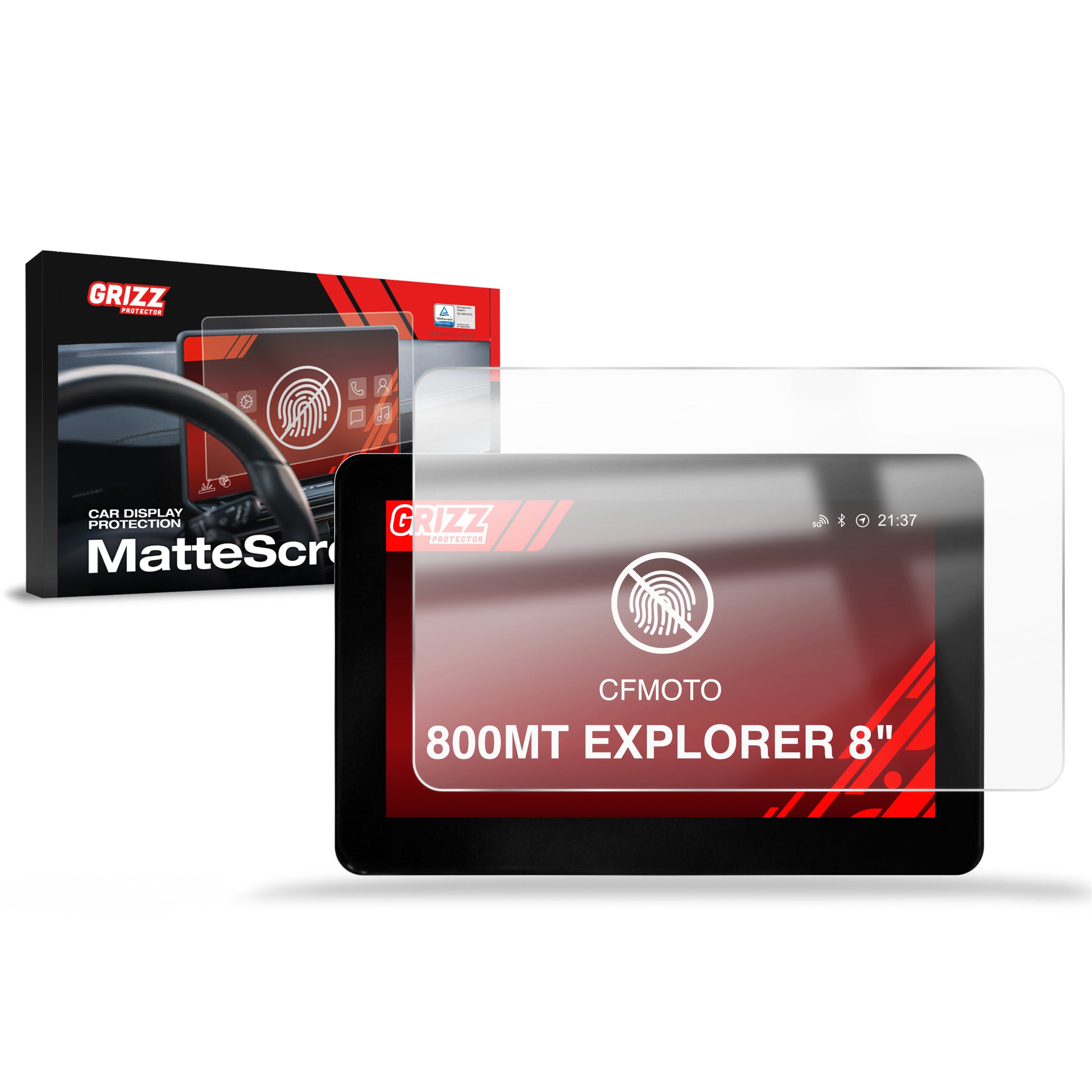 Matte Autodisplayfolie für CFMOTO 800MT EXPLORER 8", Grizz Protector