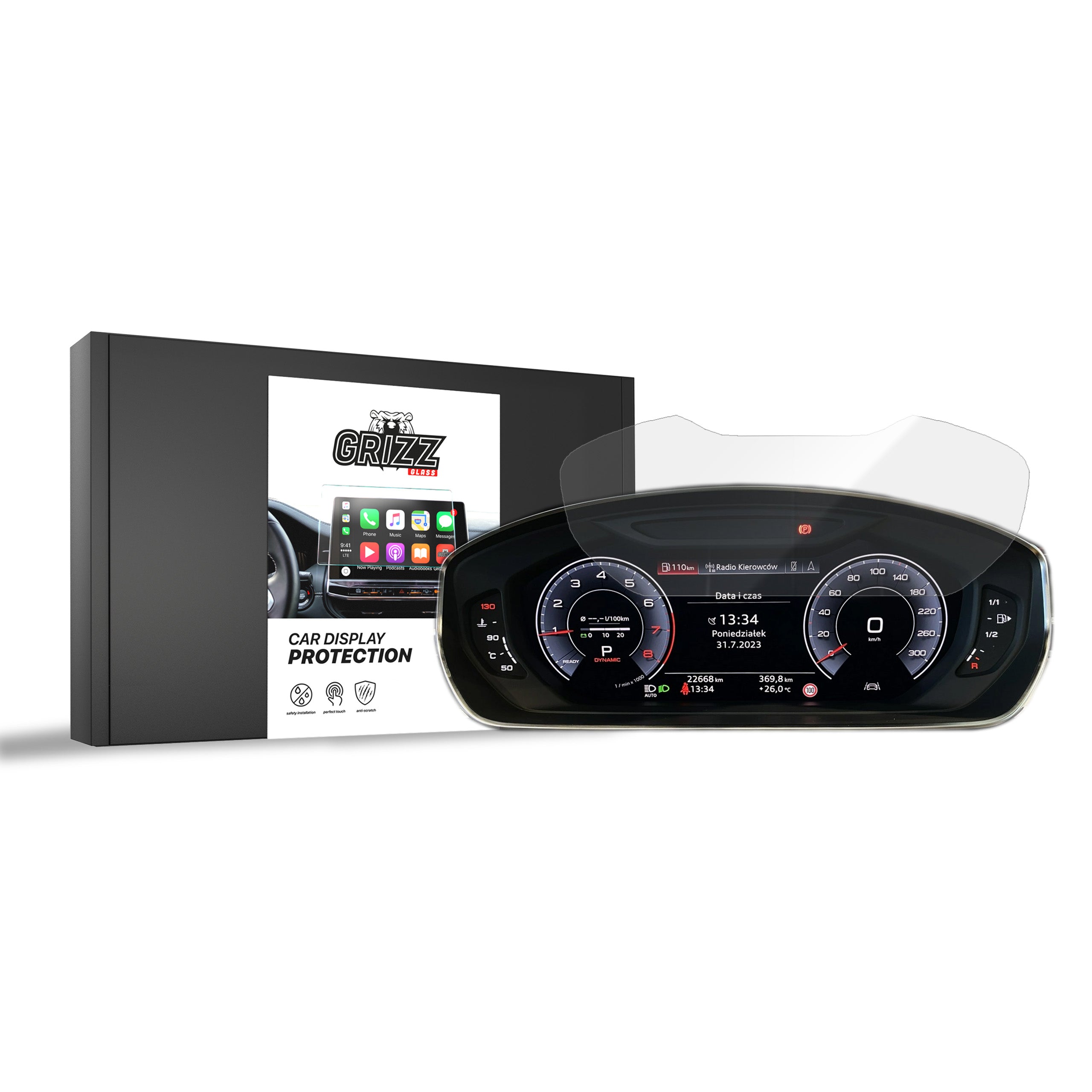 Keramische Autodisplayfolie für Audi Q3 Virtual Cockpit 10,25" (2020-2025), Grizz Protector