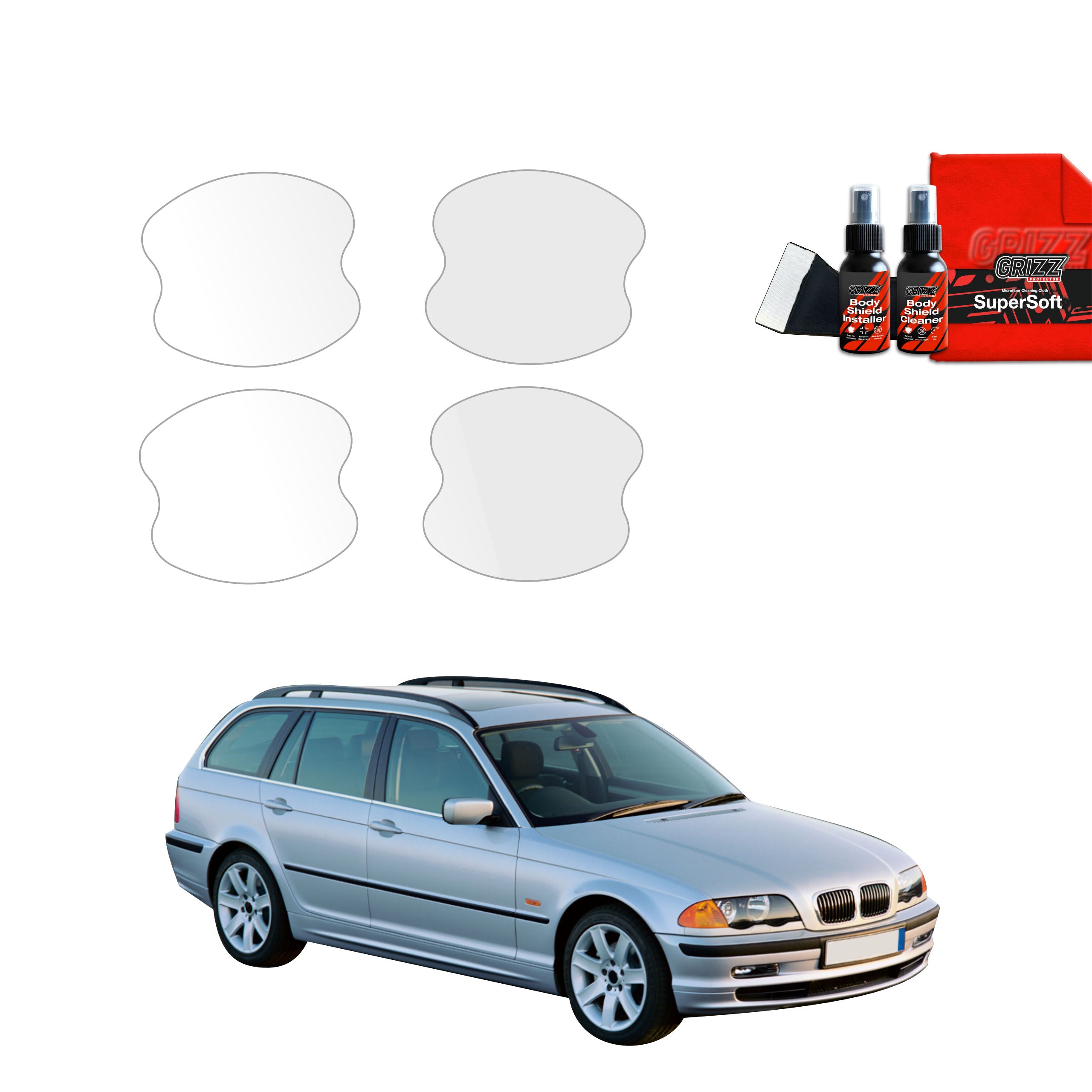 4in1 Schutzfolie Grizz Protector für Türgriffmulden - BMW 3 E46 Kombi Pre-LCI (1998-2001)