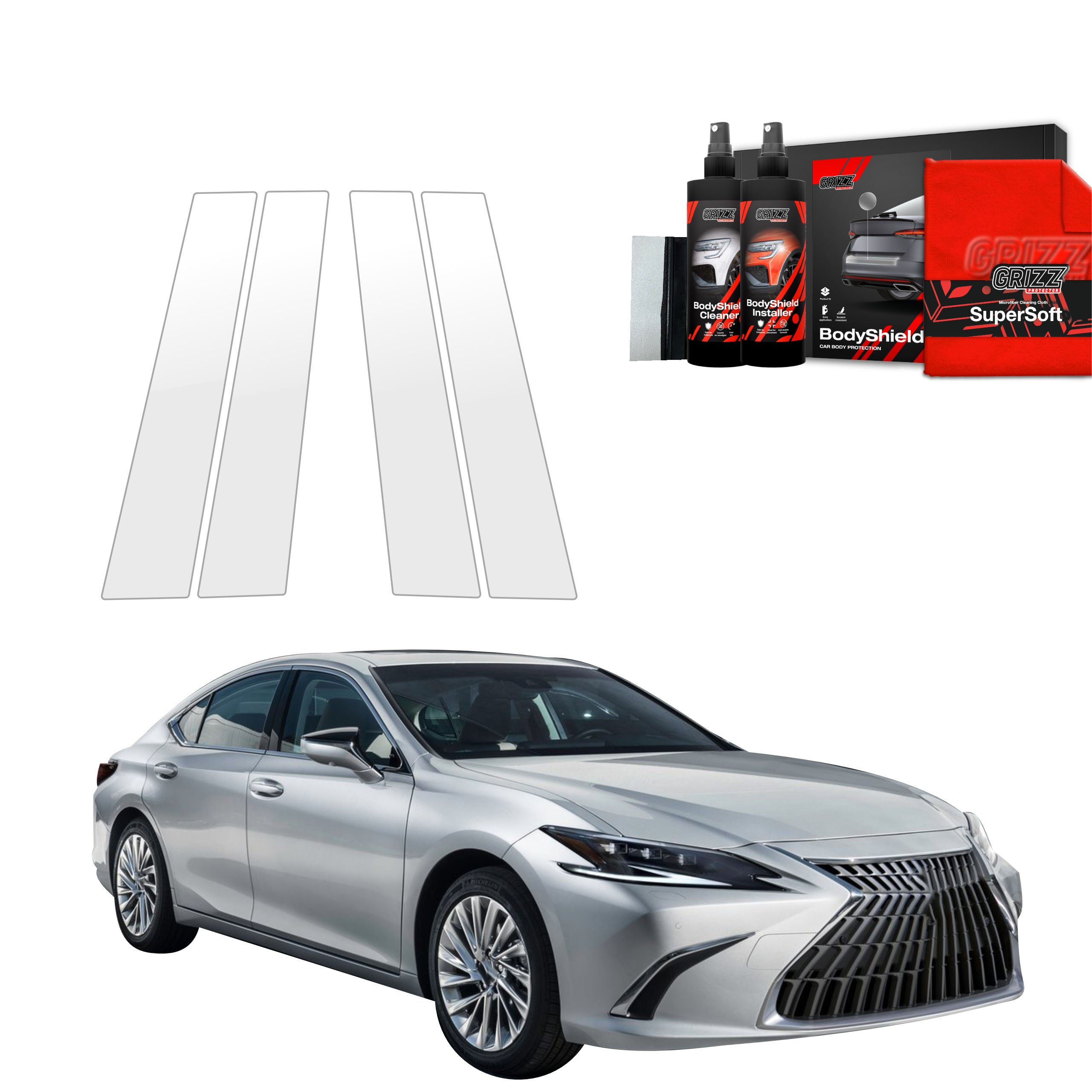 4in1 Schutzfolie Grizz Protector für B-C-Säule - Lexus ES 300h (2021-2024)