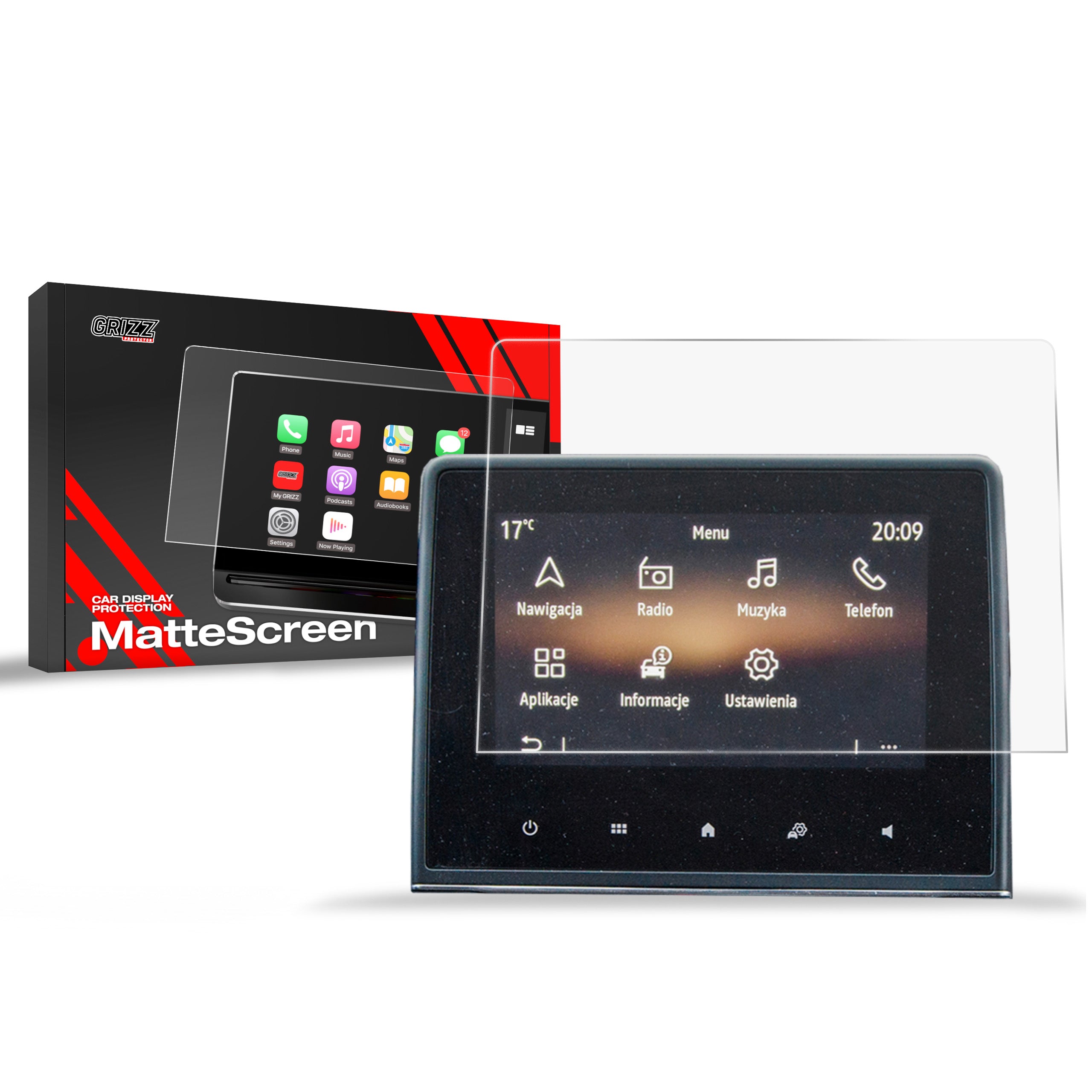 Matte Autodisplayfolie für Mitsubishi Colt 7" (2024-2026), Grizz Protector