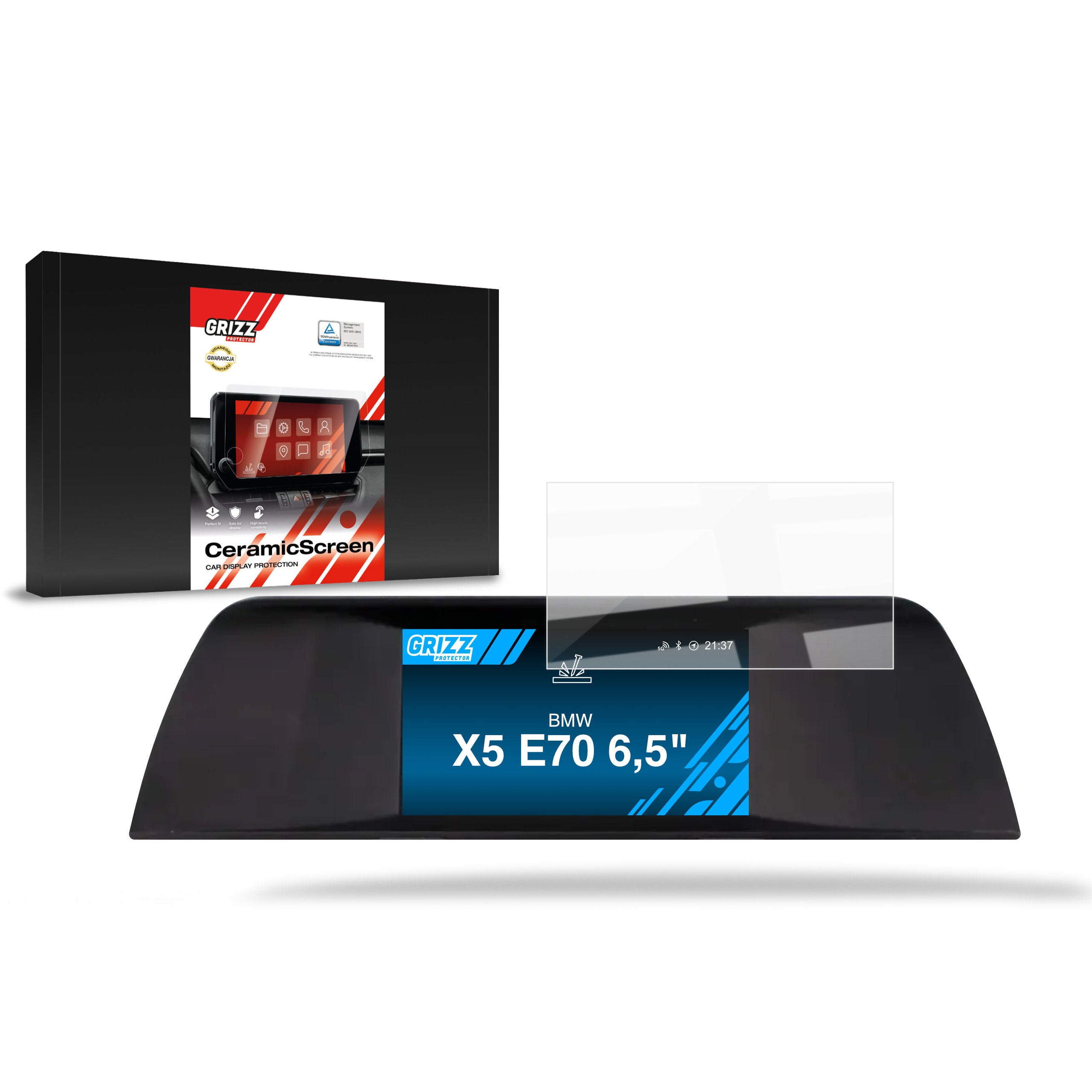 Keramische Autodisplayfolie für BMW X5 E70 6,5" (2007-2010), Grizz Protector