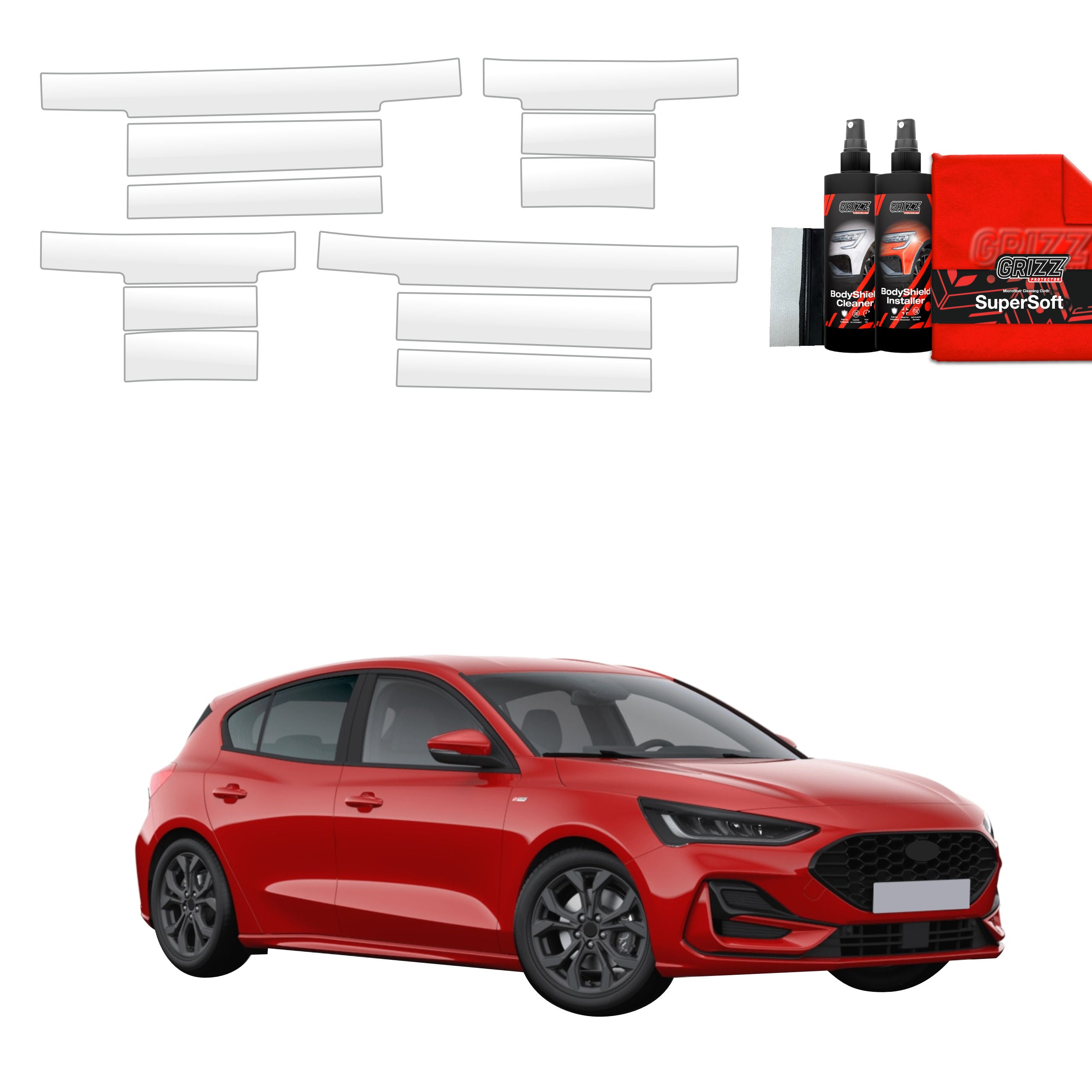 12in1 Schutzfolie Grizz Protector für Schweller - Ford Focus ST-Line X Hatchback Facelift (2021-2025)