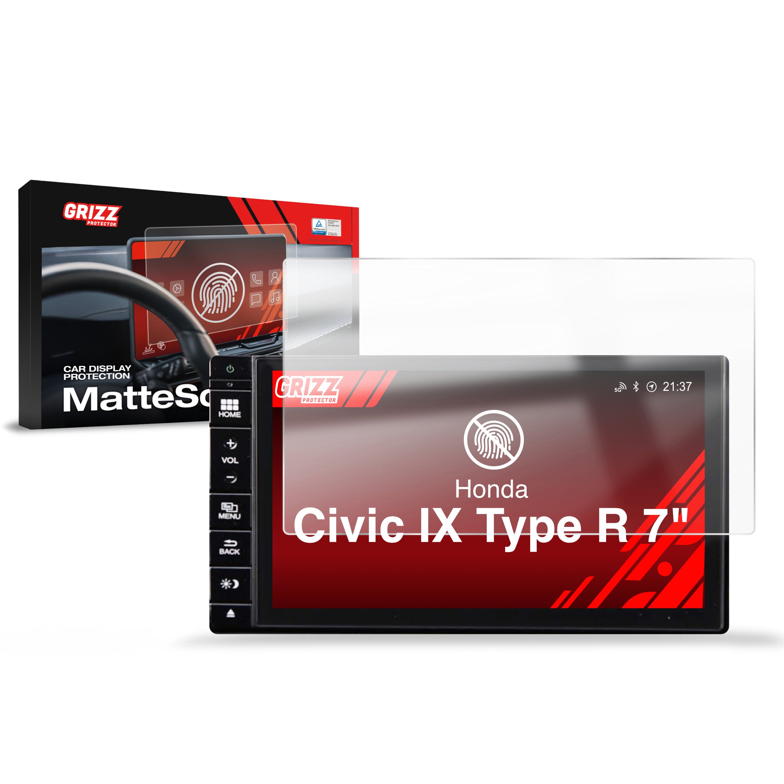 Matte Autodisplayfolie für Honda Civic IX Type R 7" (2011-2016), Grizz Protector