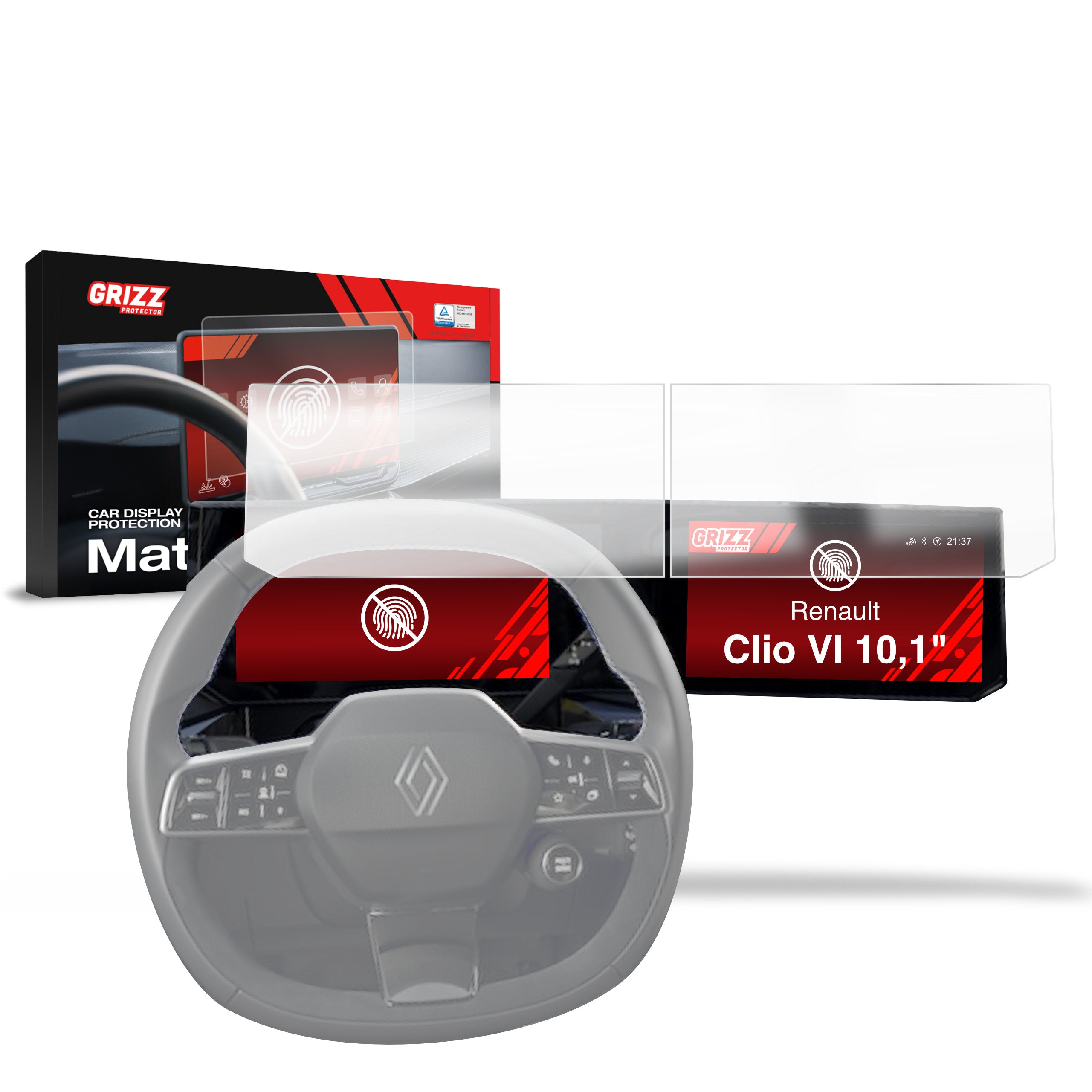 Matte Autodisplayfolie 2in1 für Renault Clio 6 10,1" (2026), Grizz Protector