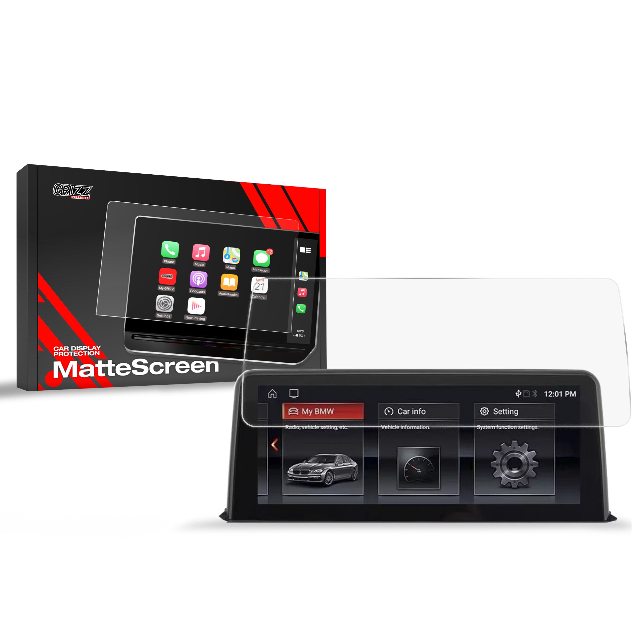Matte Autodisplayfolie für BMW M2 F87 8,8" (2014-2020), Grizz Protector