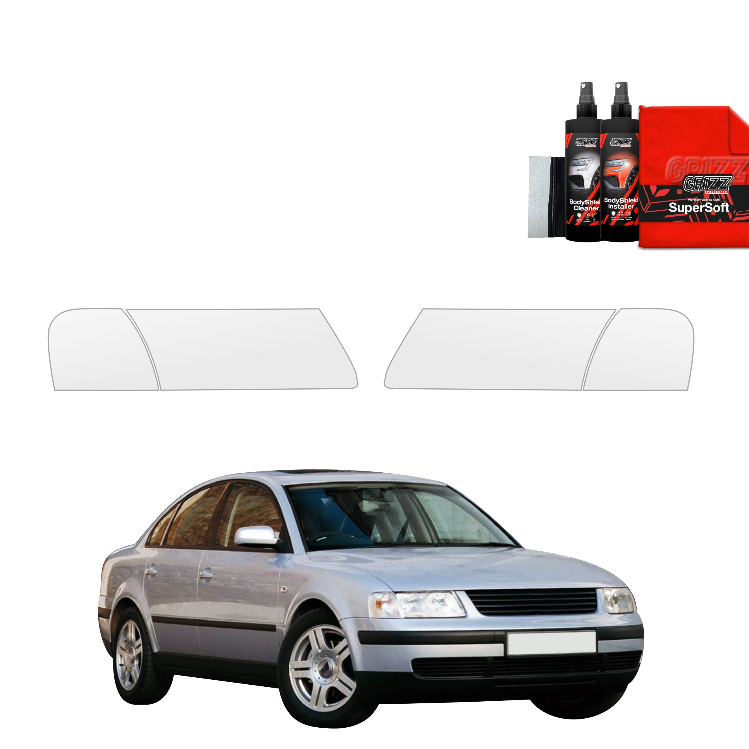 4in1 Schutzfolie Grizz Protector für Scheinwerfer - Volkswagen Passat B5 Sedan (1996-2000)